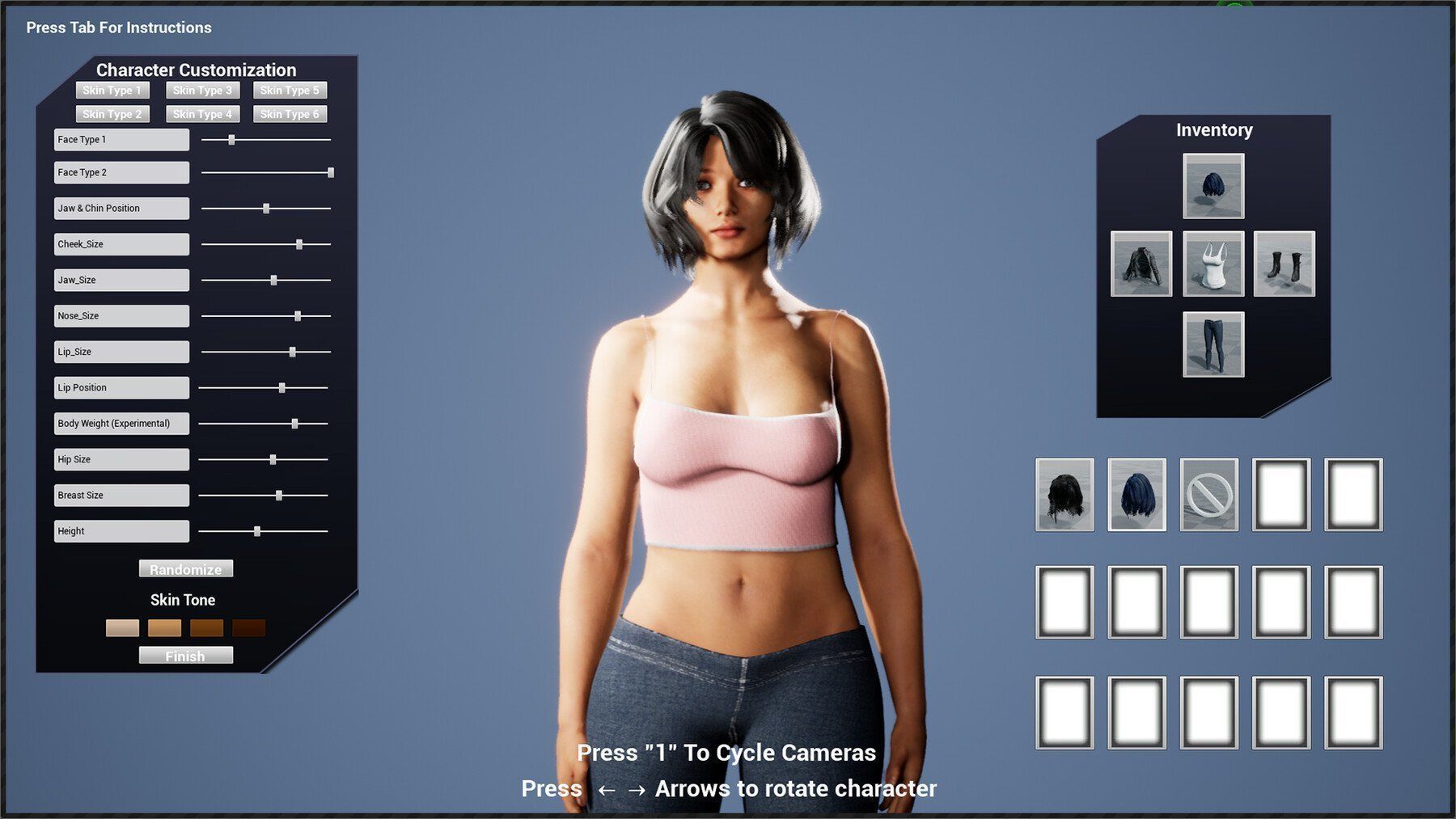 Female Custom Characters UE4 and FBX Low-poly 3D model_7