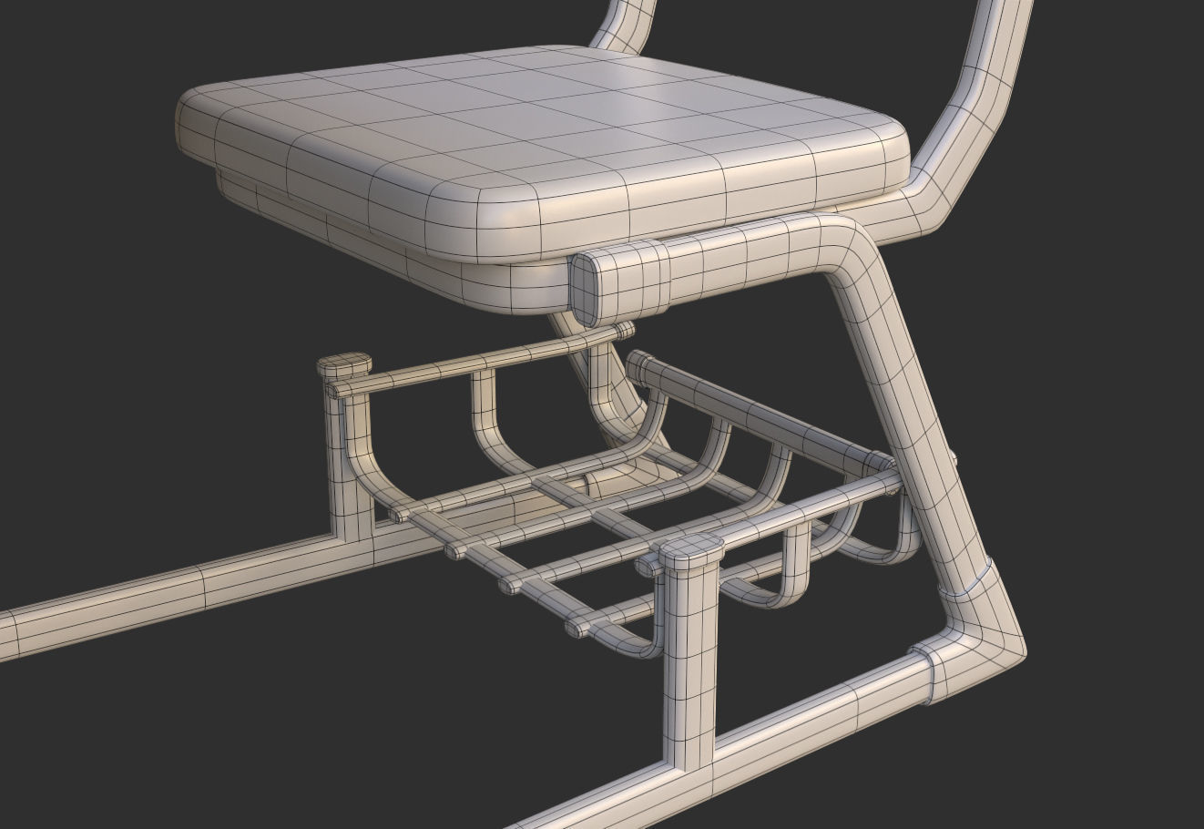 SubD - Stylized Student Desk Low-poly 3D model_5