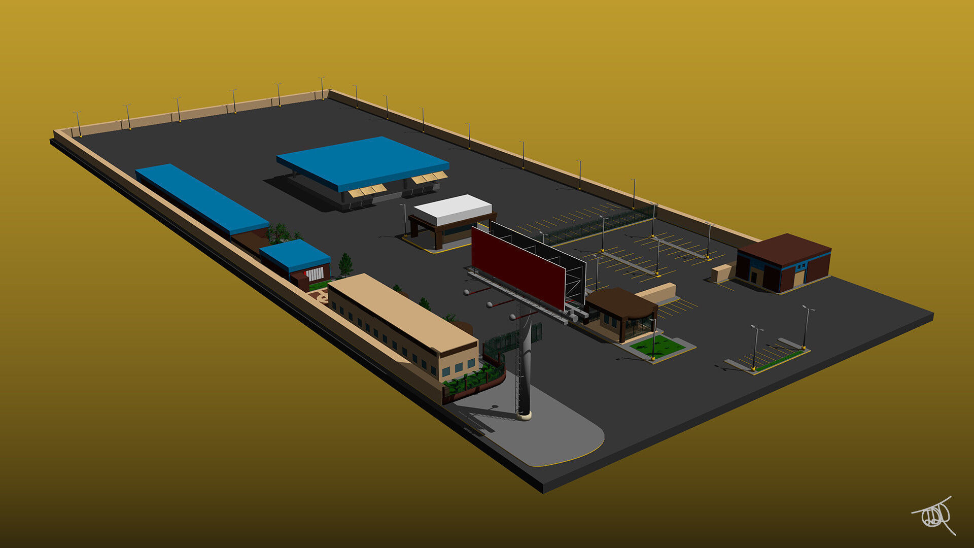 Coca Cola Company Low-poly 3D model_3