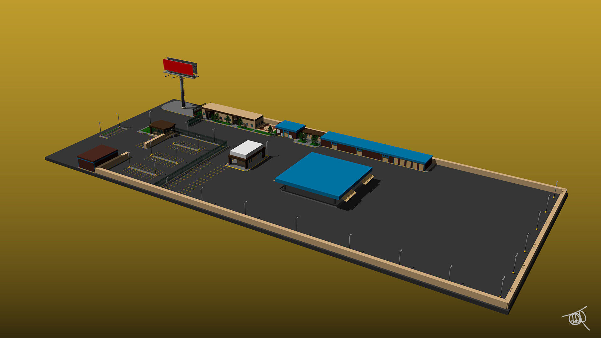 Coca Cola Company Low-poly 3D model_1