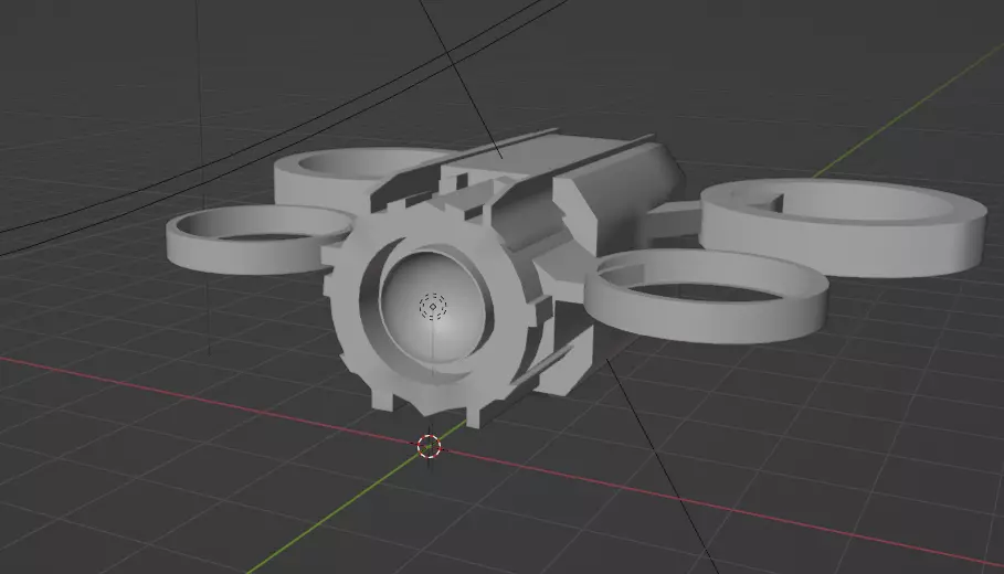 Futuristic drone Low-poly 3D model