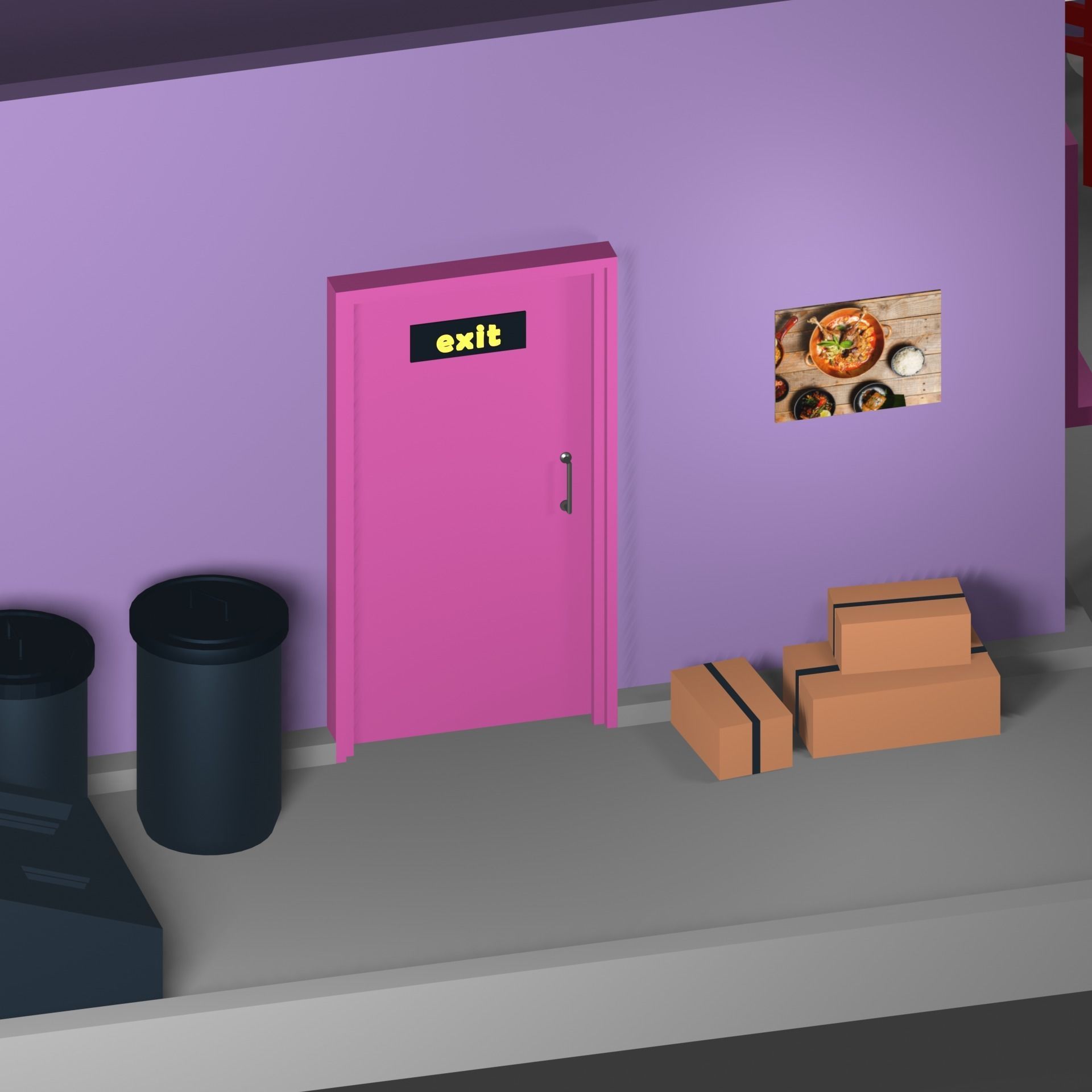 CAFE LOWPOLY 3D model_5