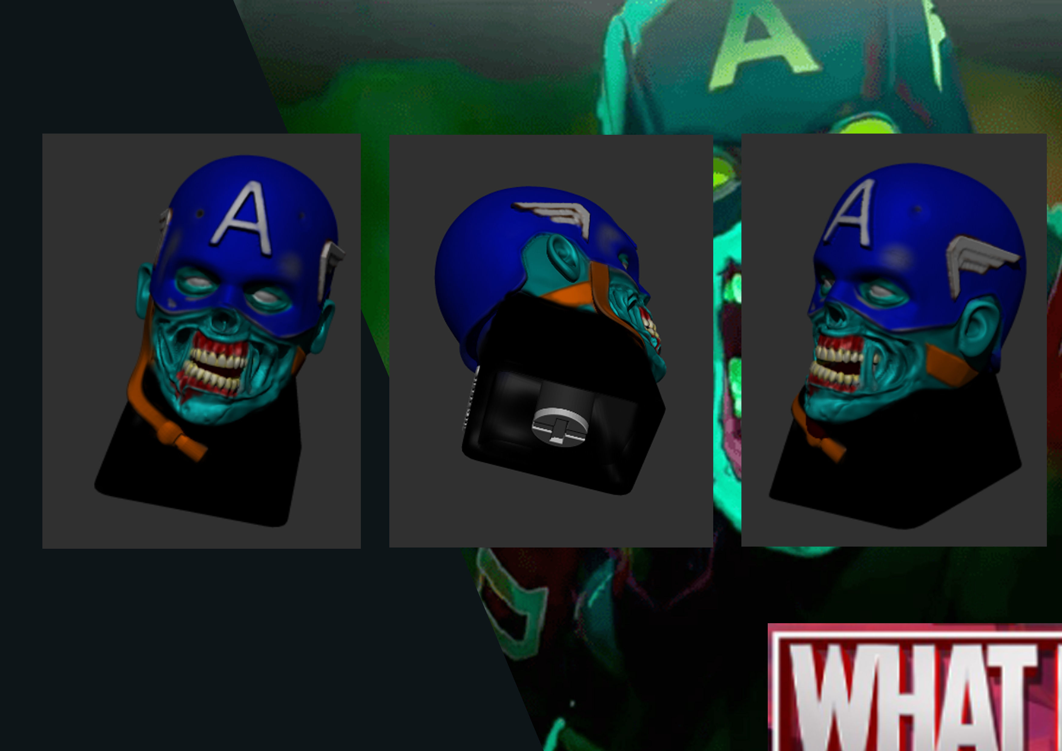 KeycapsCaptainAmerica zombie captain america what is it 3D print model_1