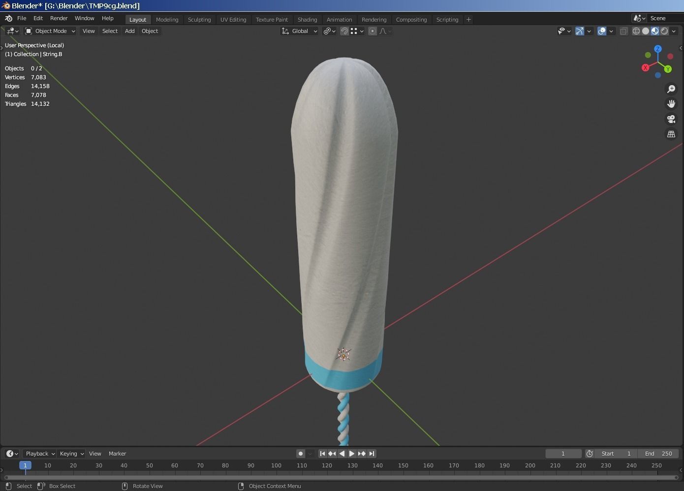Tampon Low-poly 3D model_2