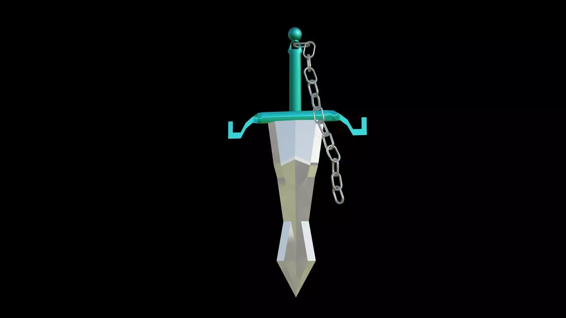 Sword with chain handle 3D model_0