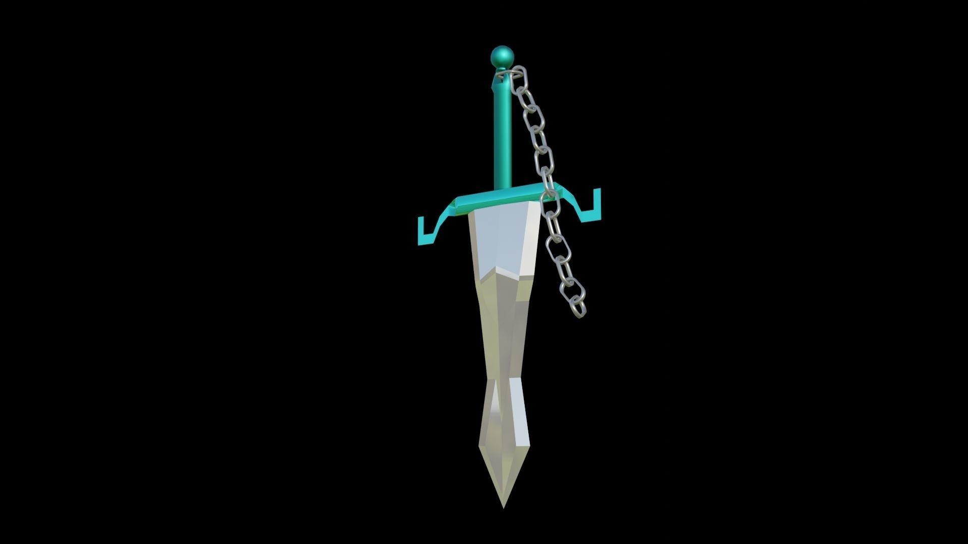 Sword with chain handle 3D model_1