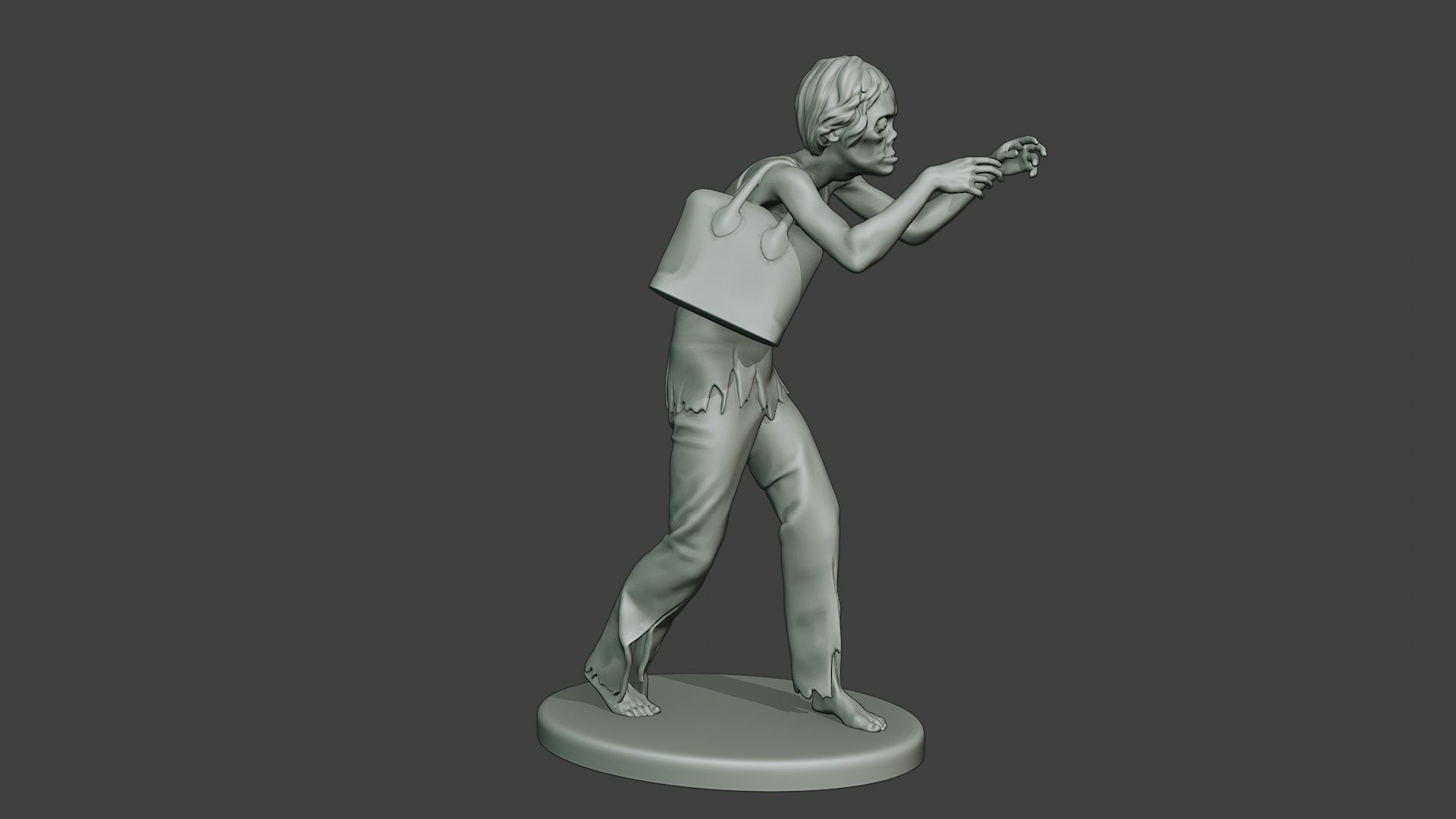 Casual Zombie Female CZ1 0001 3D print model_9
