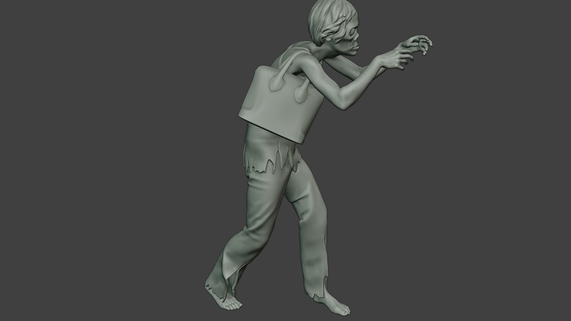 Casual Zombie Female CZ1 0001 3D print model_30
