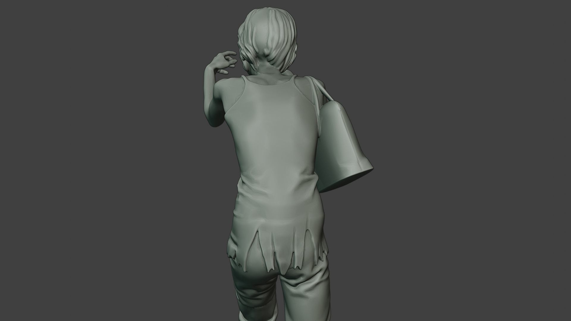 Casual Zombie Female CZ1 0001 3D print model_21