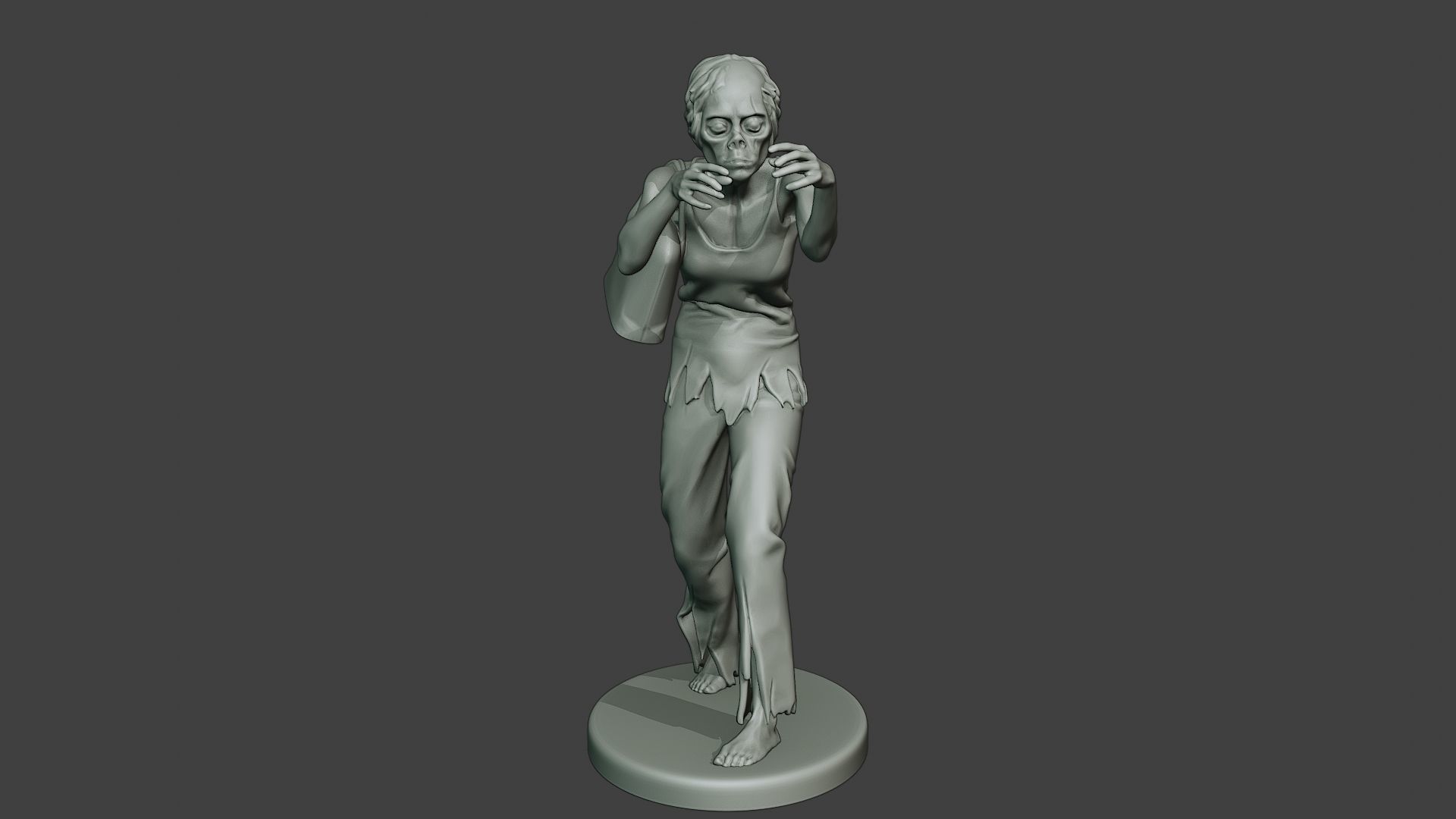 Casual Zombie Female CZ1 0001 3D print model_11