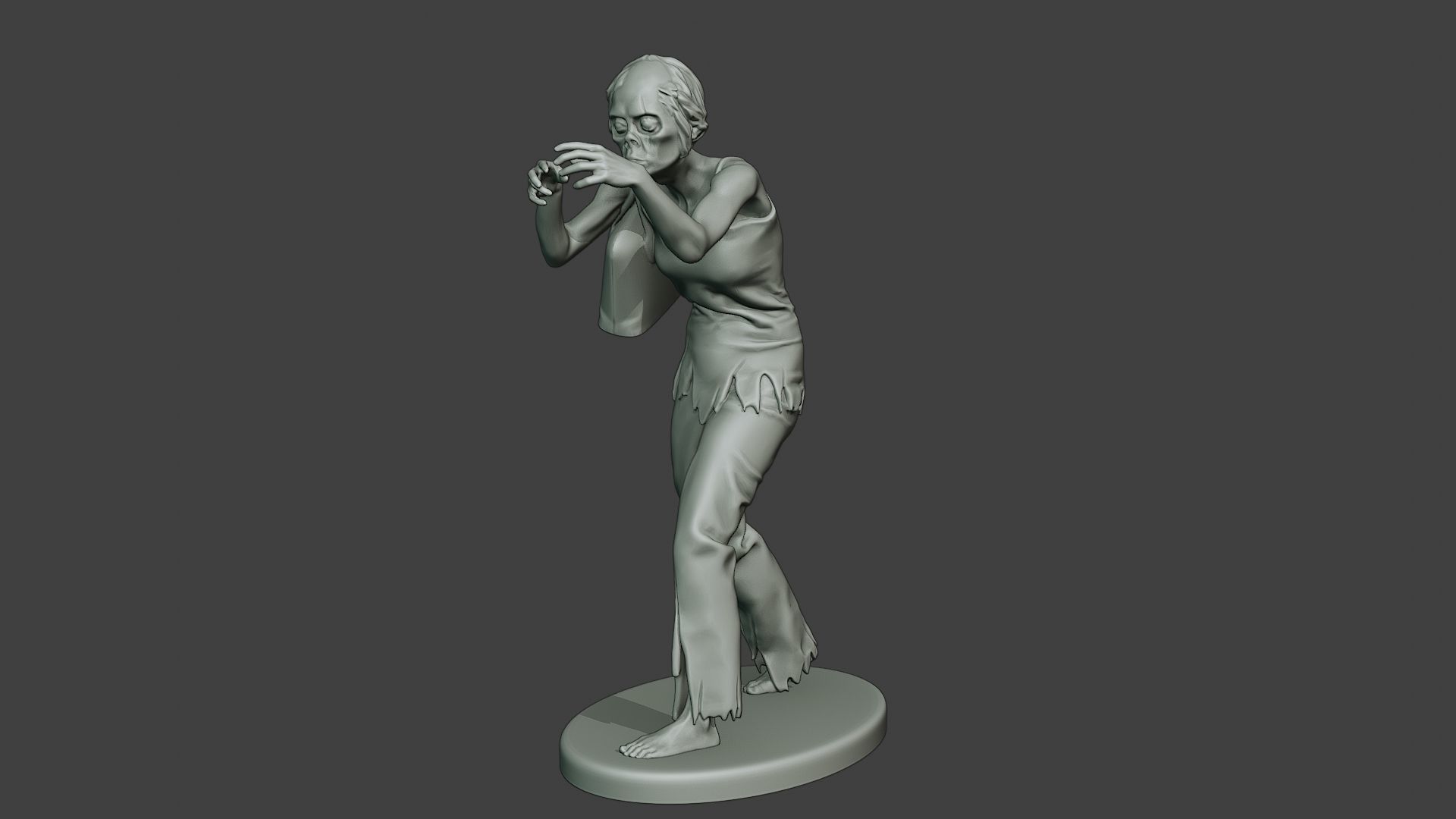Casual Zombie Female CZ1 0001 3D print model_2