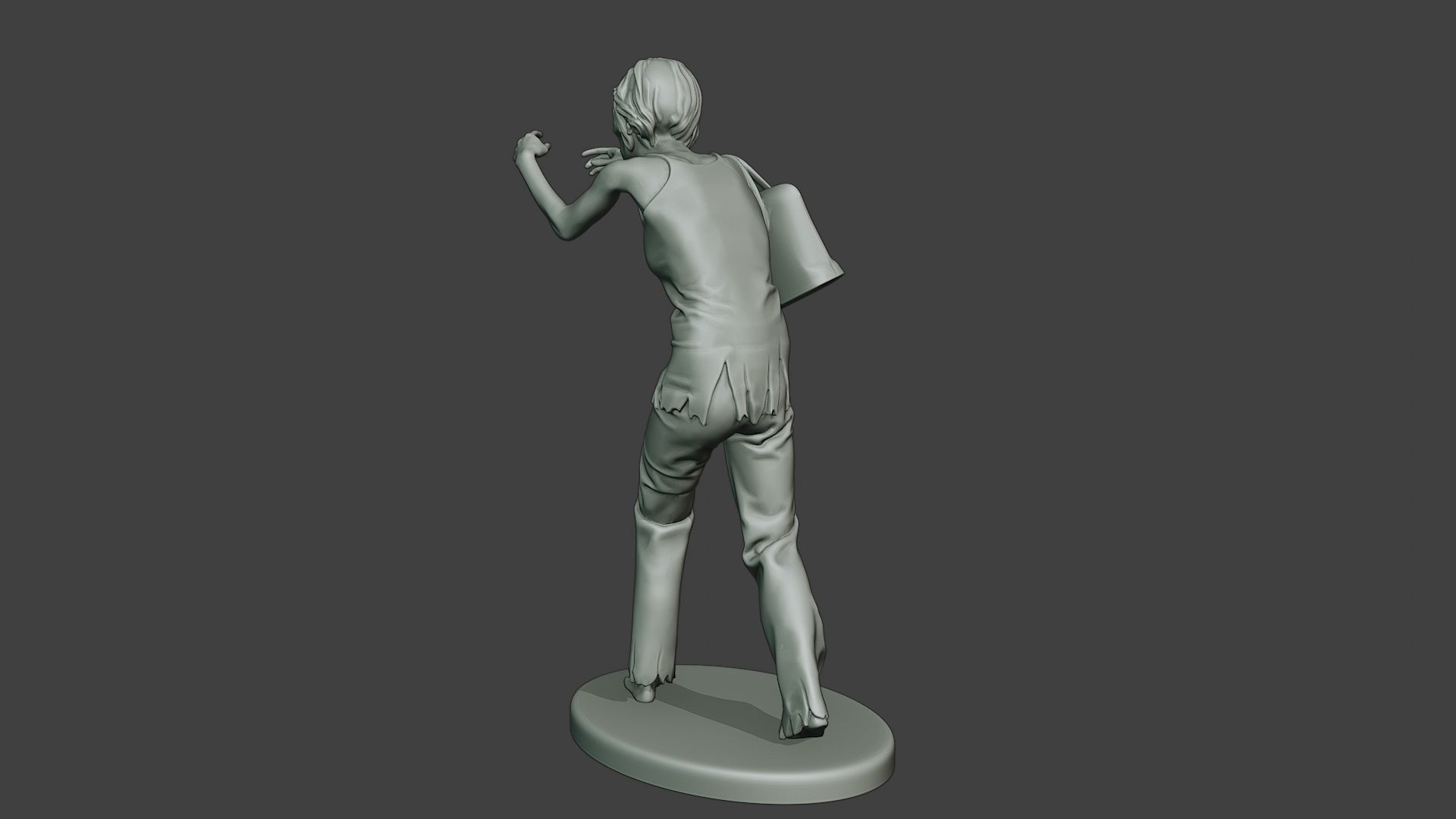 Casual Zombie Female CZ1 0001 3D print model_5