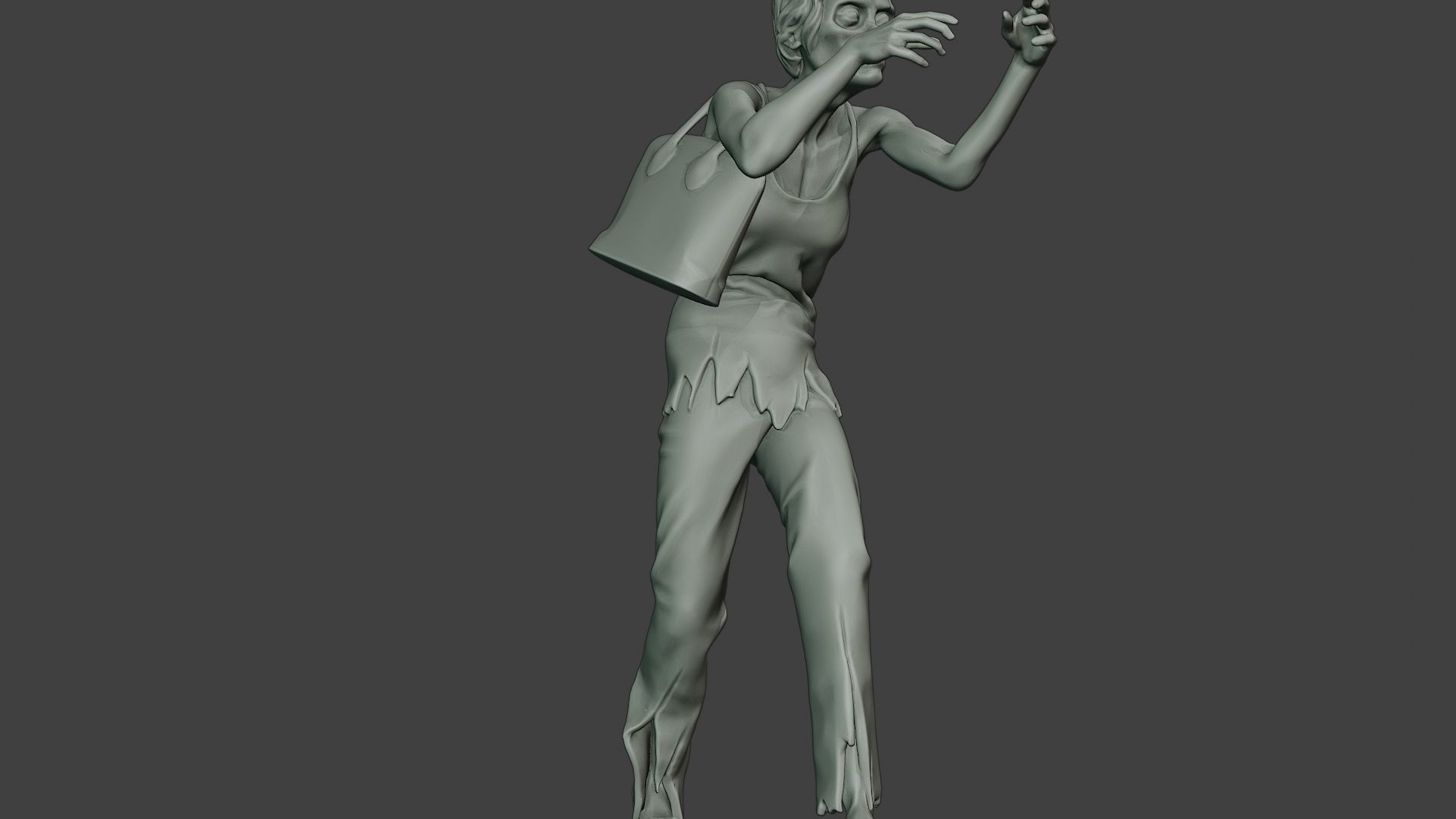 Casual Zombie Female CZ1 0001 3D print model_13