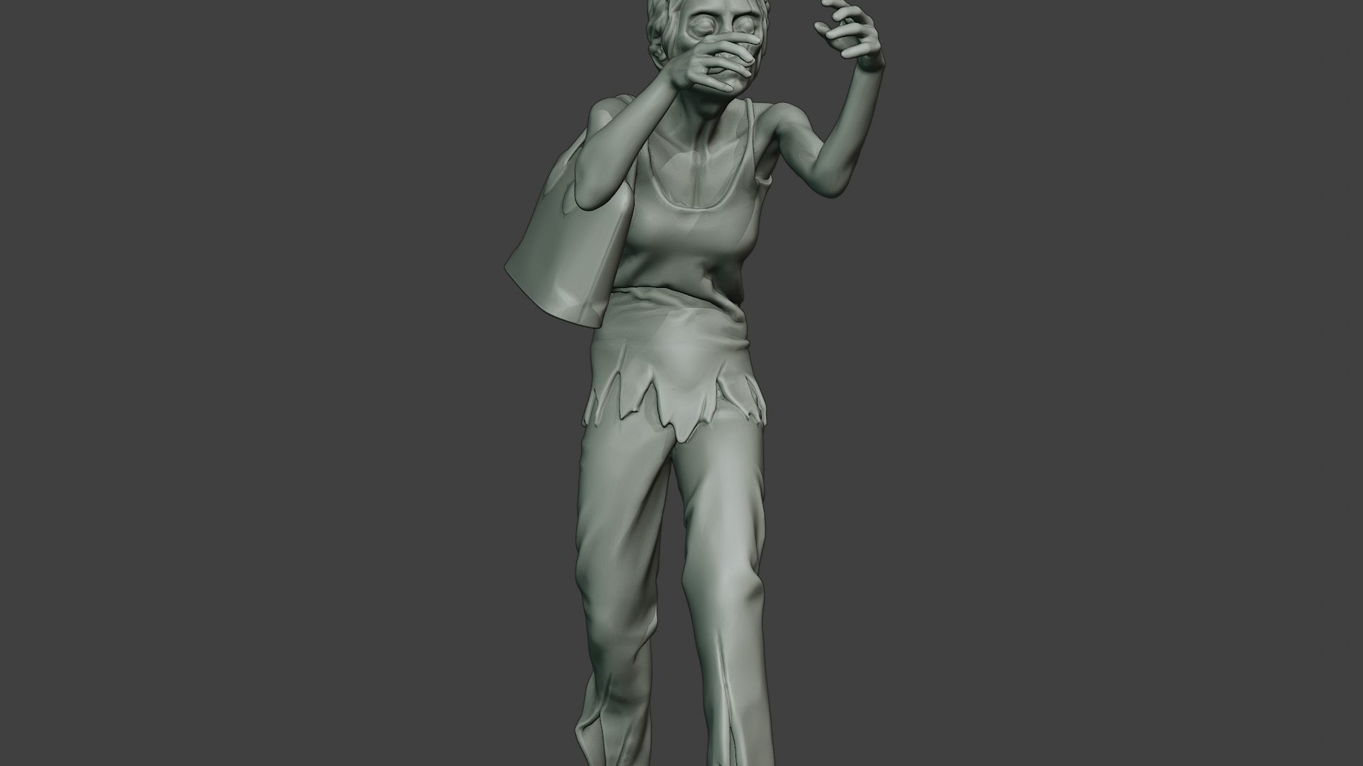Casual Zombie Female CZ1 0001 3D print model_28