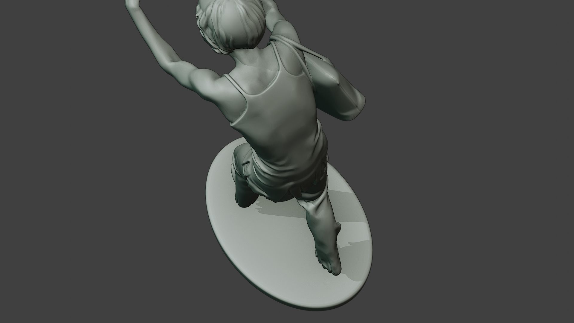 Casual Zombie Female CZ1 0001 3D print model_16