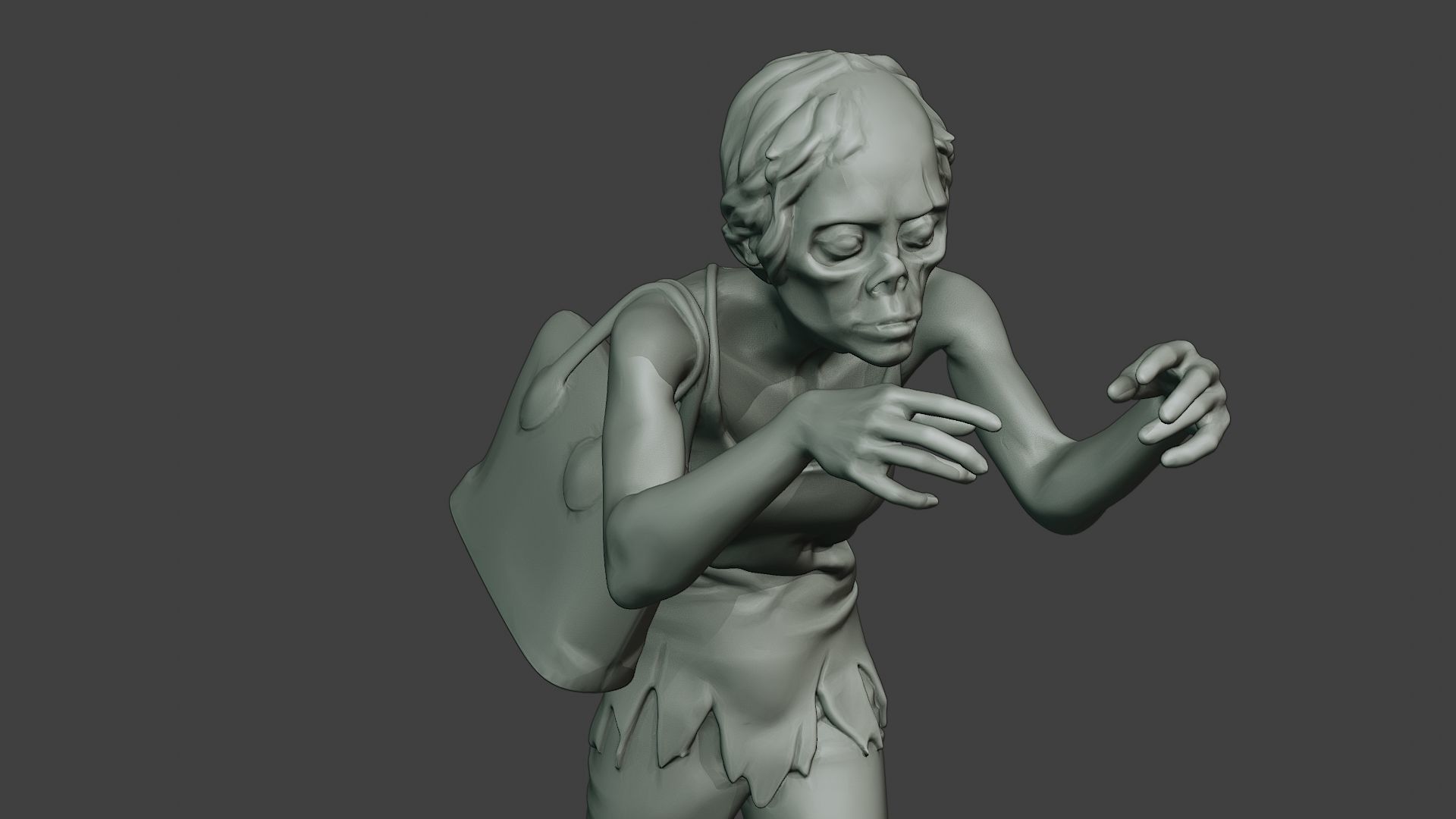 Casual Zombie Female CZ1 0001 3D print model_19