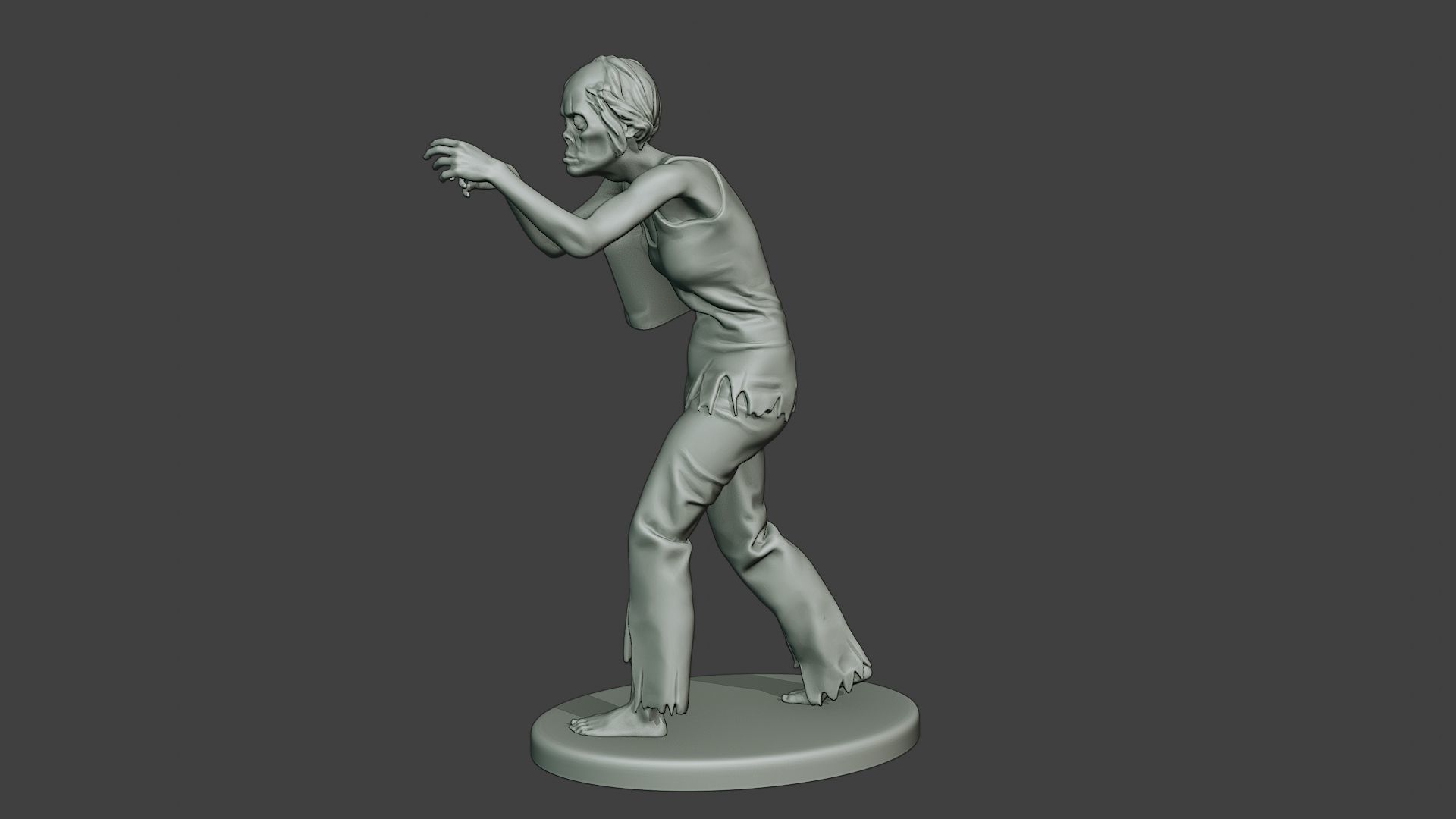 Casual Zombie Female CZ1 0001 3D print model_3
