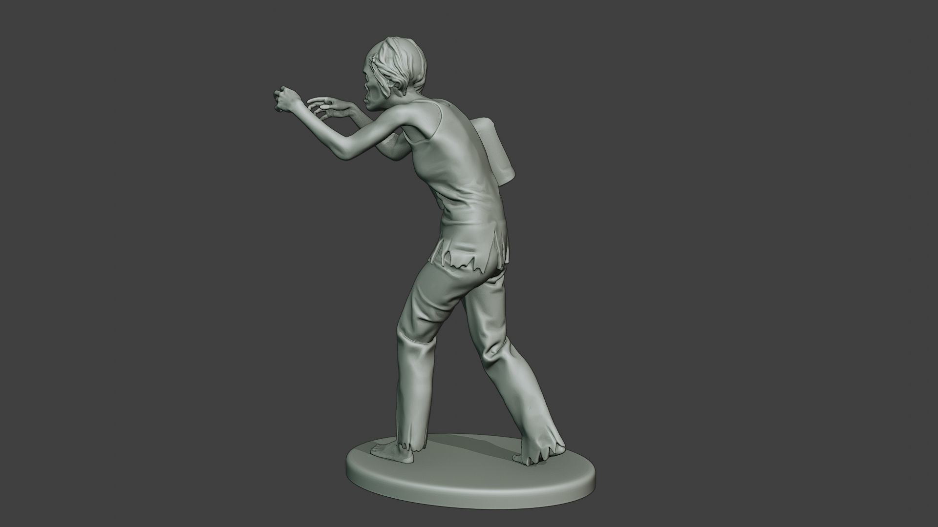 Casual Zombie Female CZ1 0001 3D print model_4