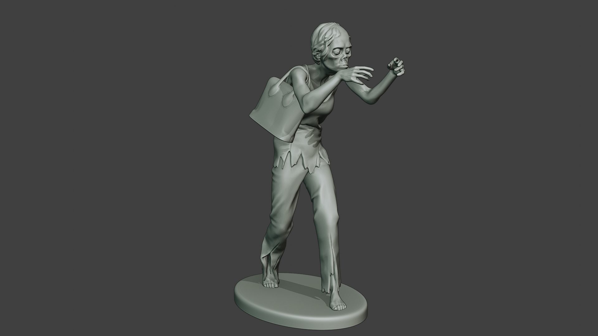 Casual Zombie Female CZ1 0001 3D print model_10
