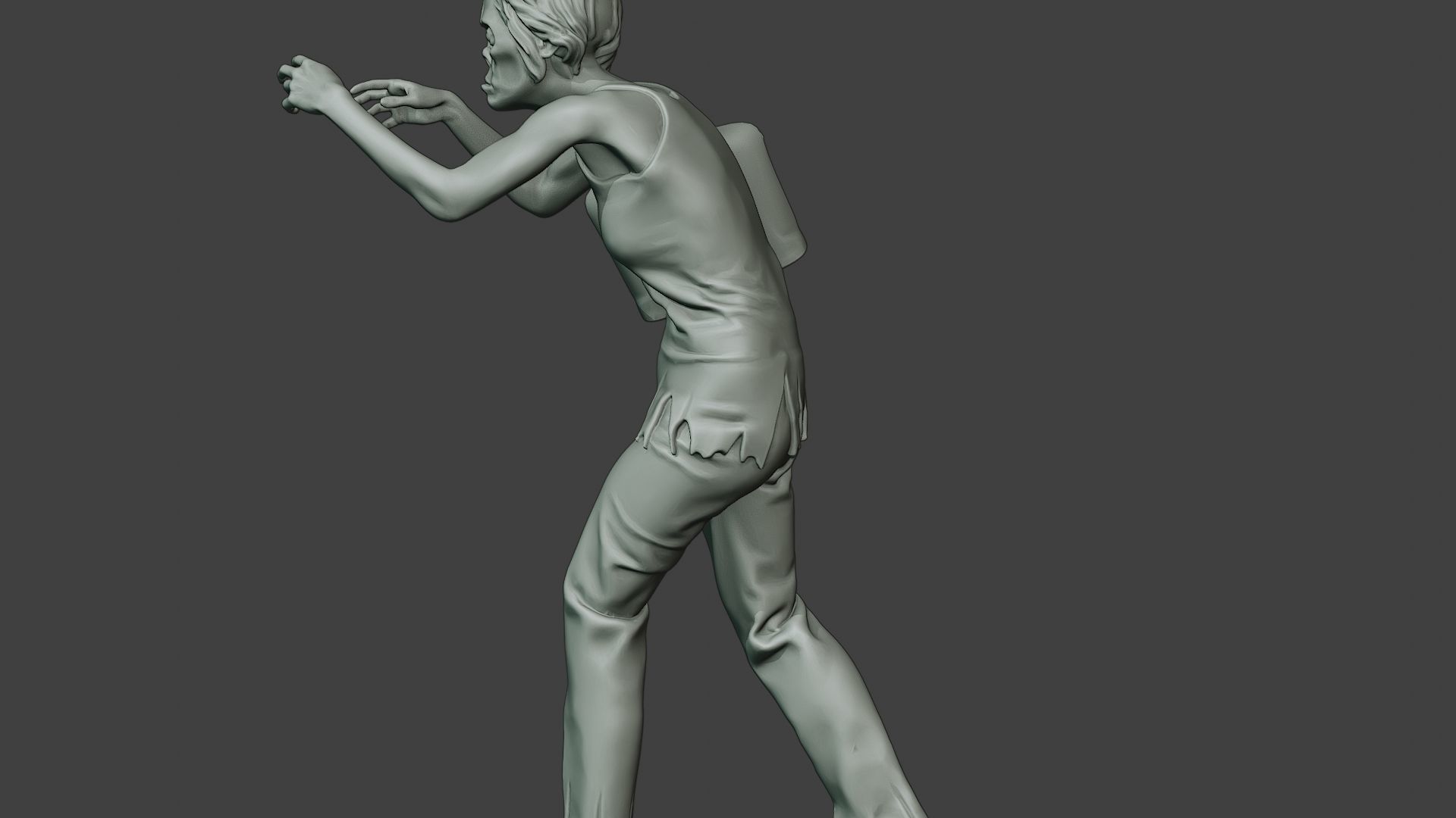 Casual Zombie Female CZ1 0001 3D print model_26