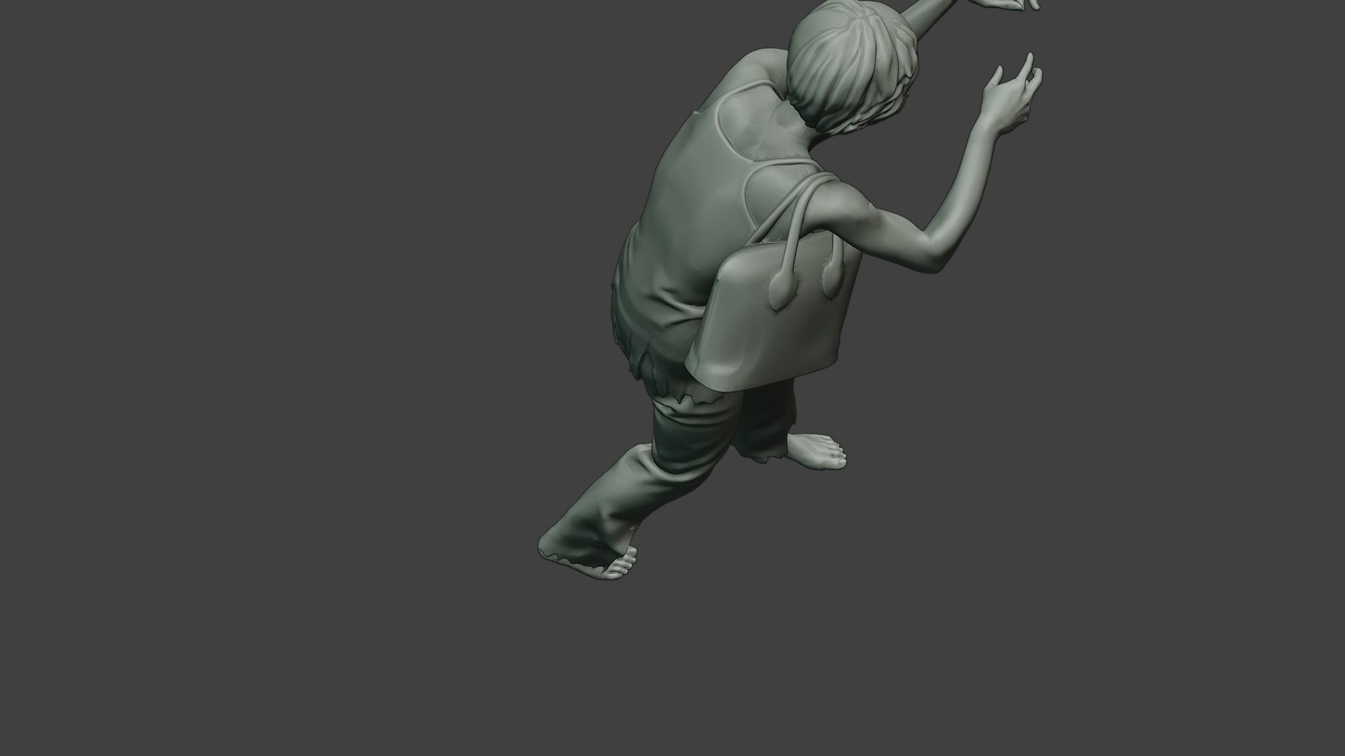 Casual Zombie Female CZ1 0001 3D print model_23