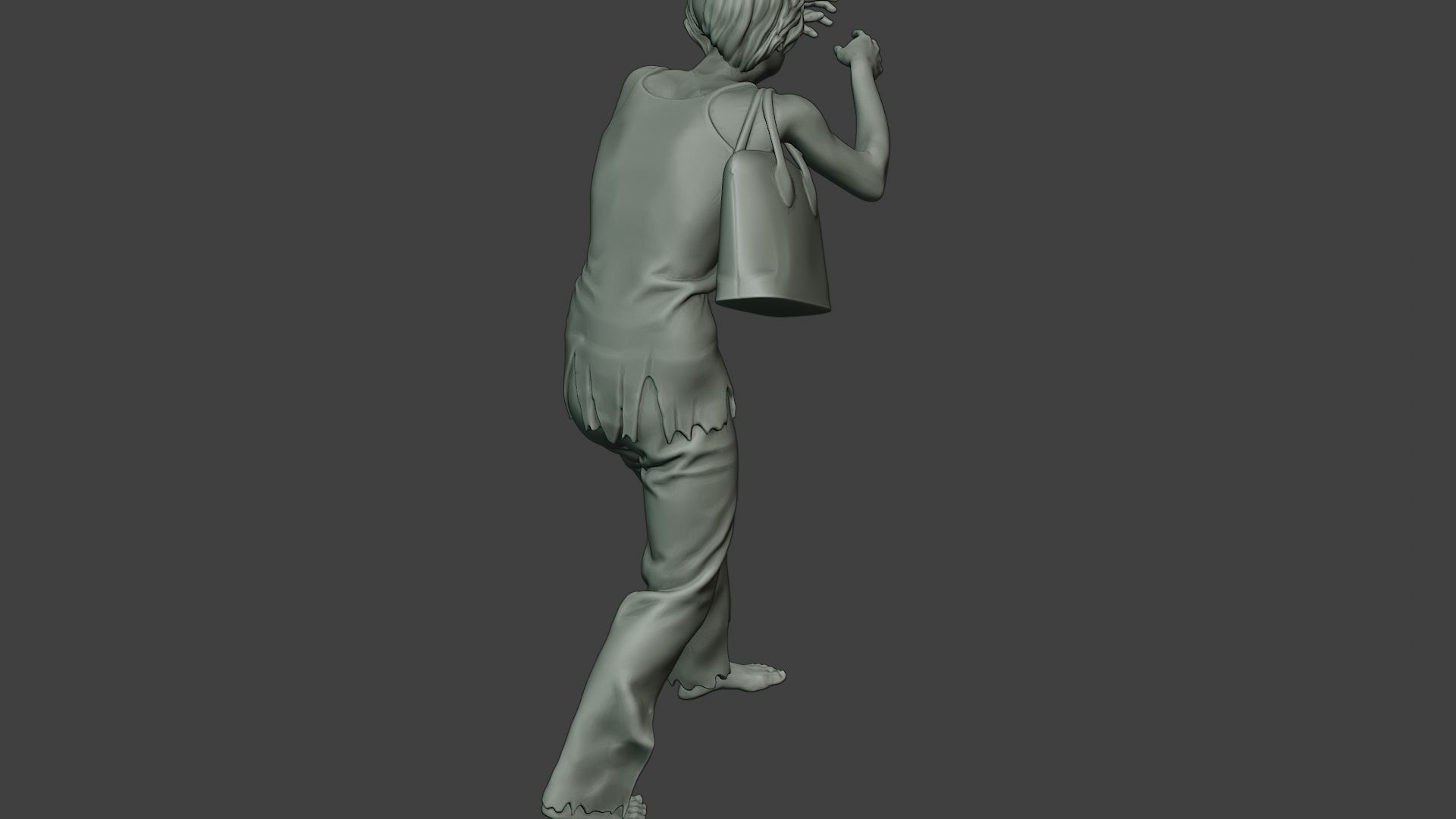Casual Zombie Female CZ1 0001 3D print model_24