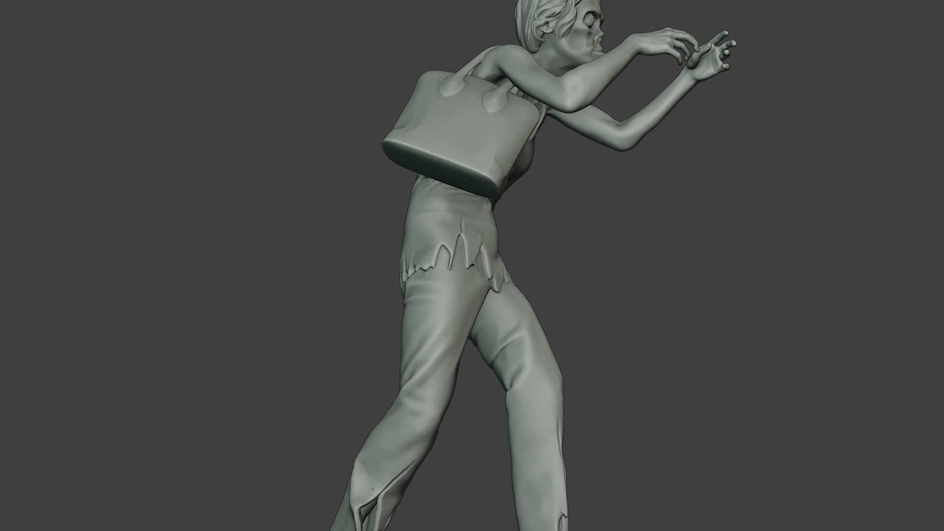 Casual Zombie Female CZ1 0001 3D print model_29
