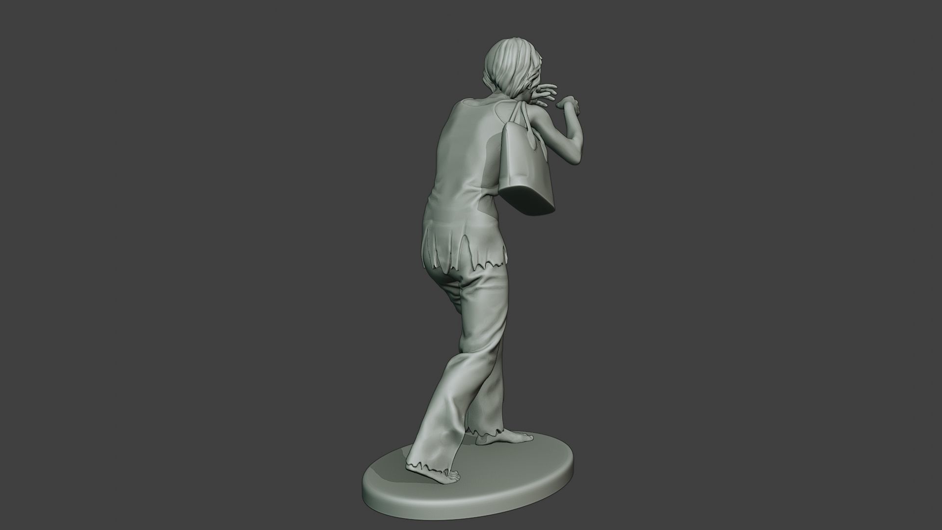 Casual Zombie Female CZ1 0001 3D print model_7
