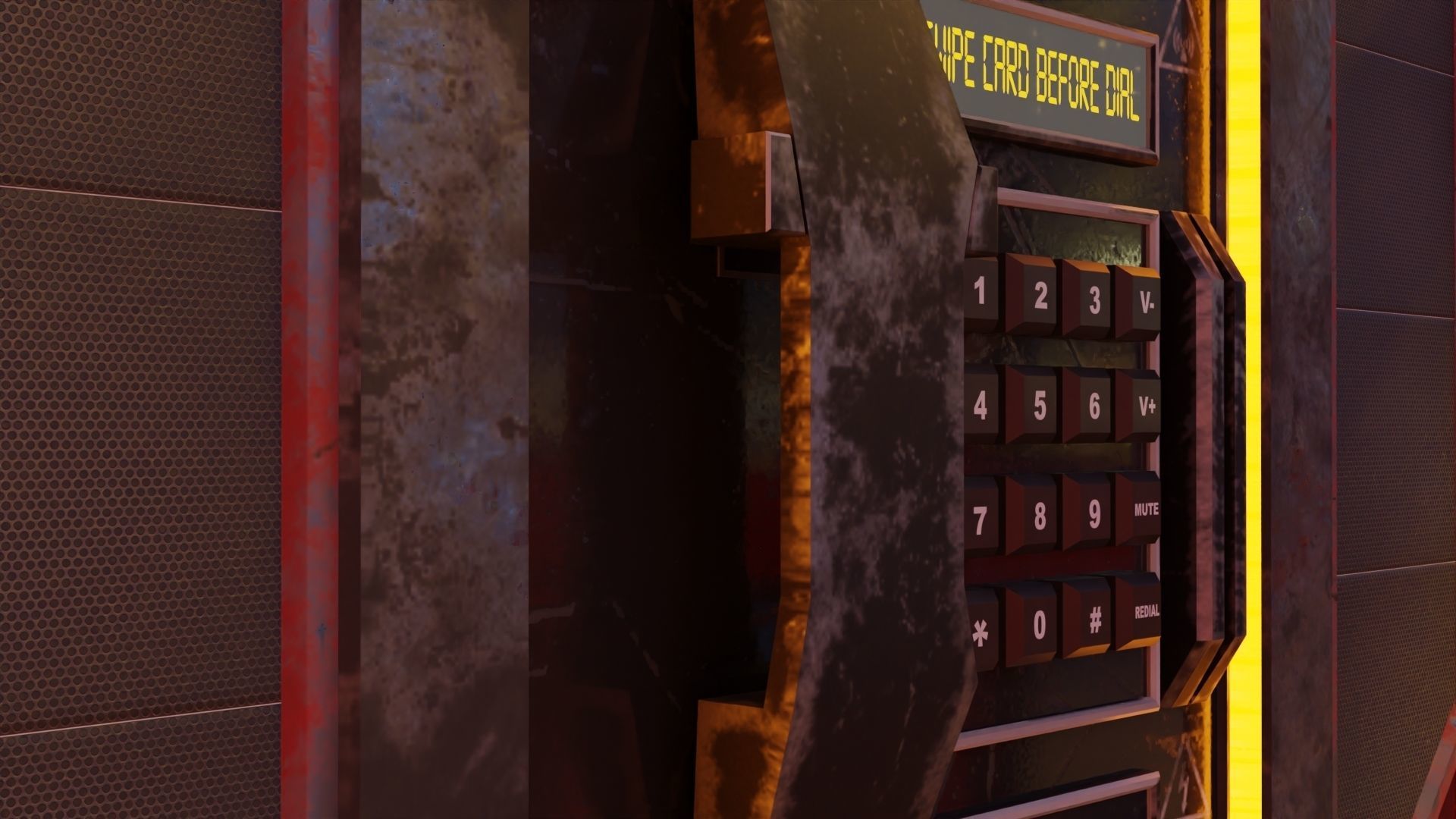 Telephone Booth 3D model and Rigged 3D model_2