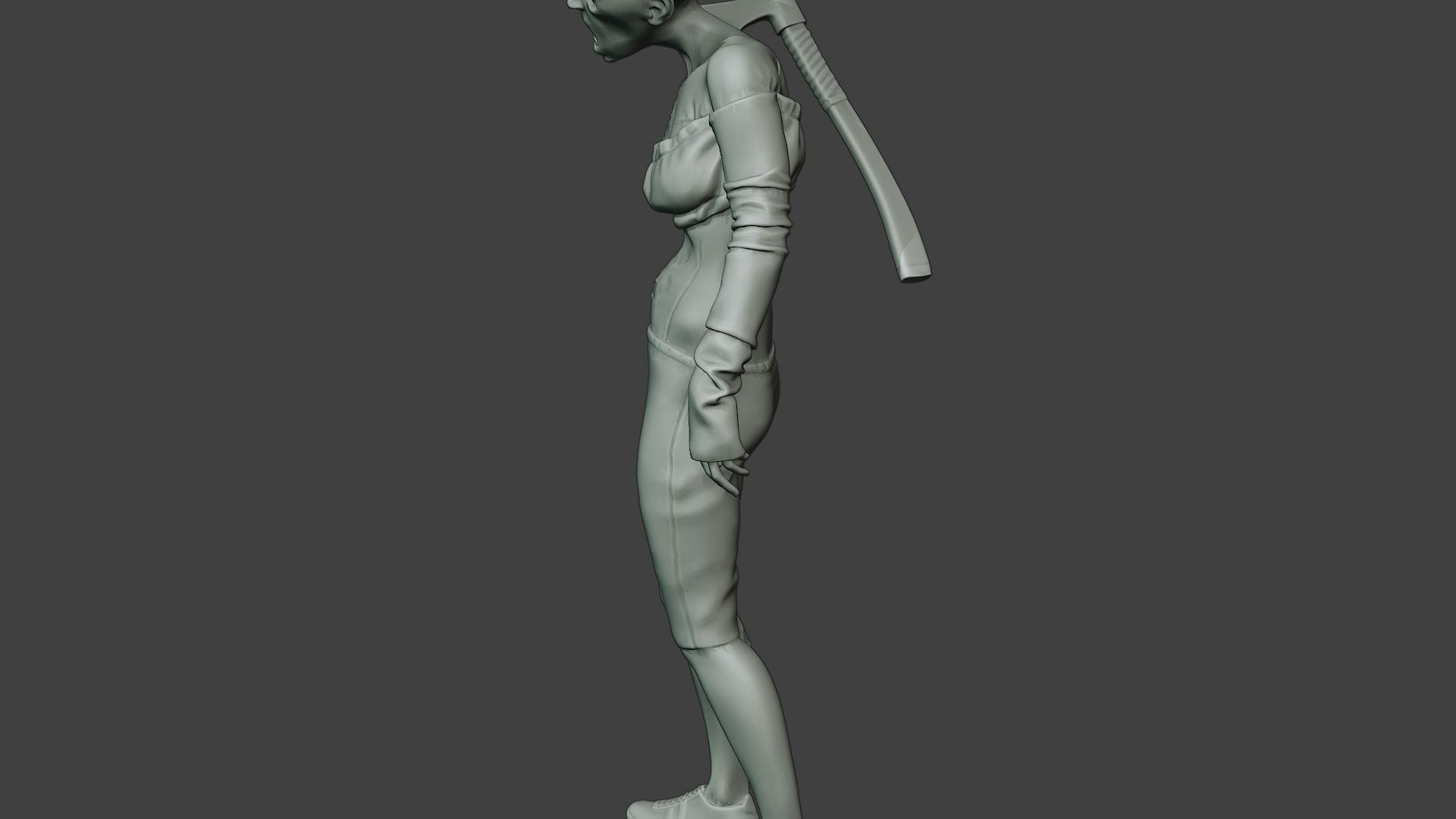 Casual Zombie Female CZ1 0002 3D print model_26