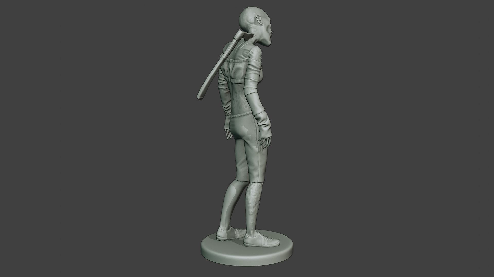 Casual Zombie Female CZ1 0002 3D print model_8