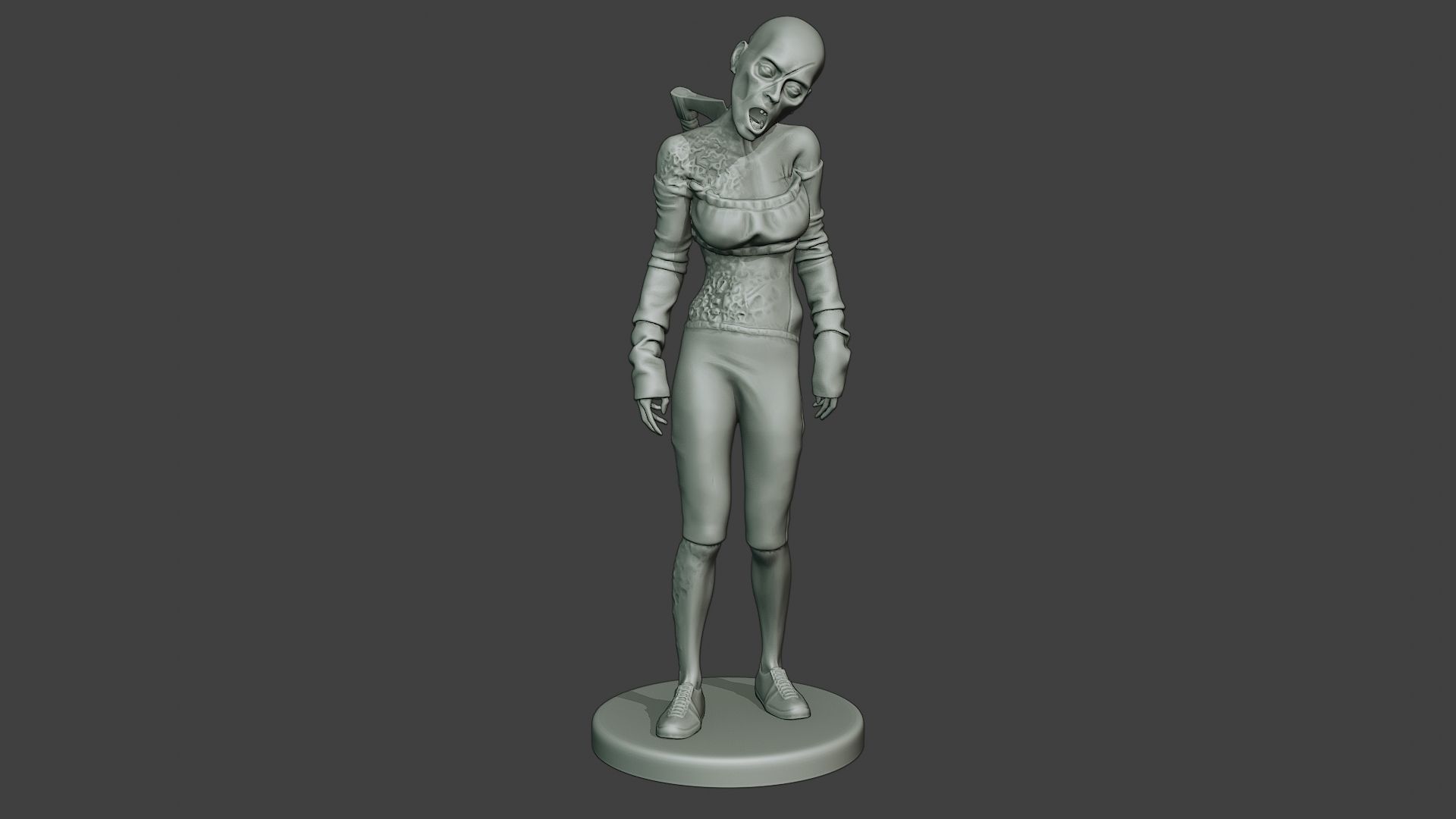 Casual Zombie Female CZ1 0002 3D print model_11
