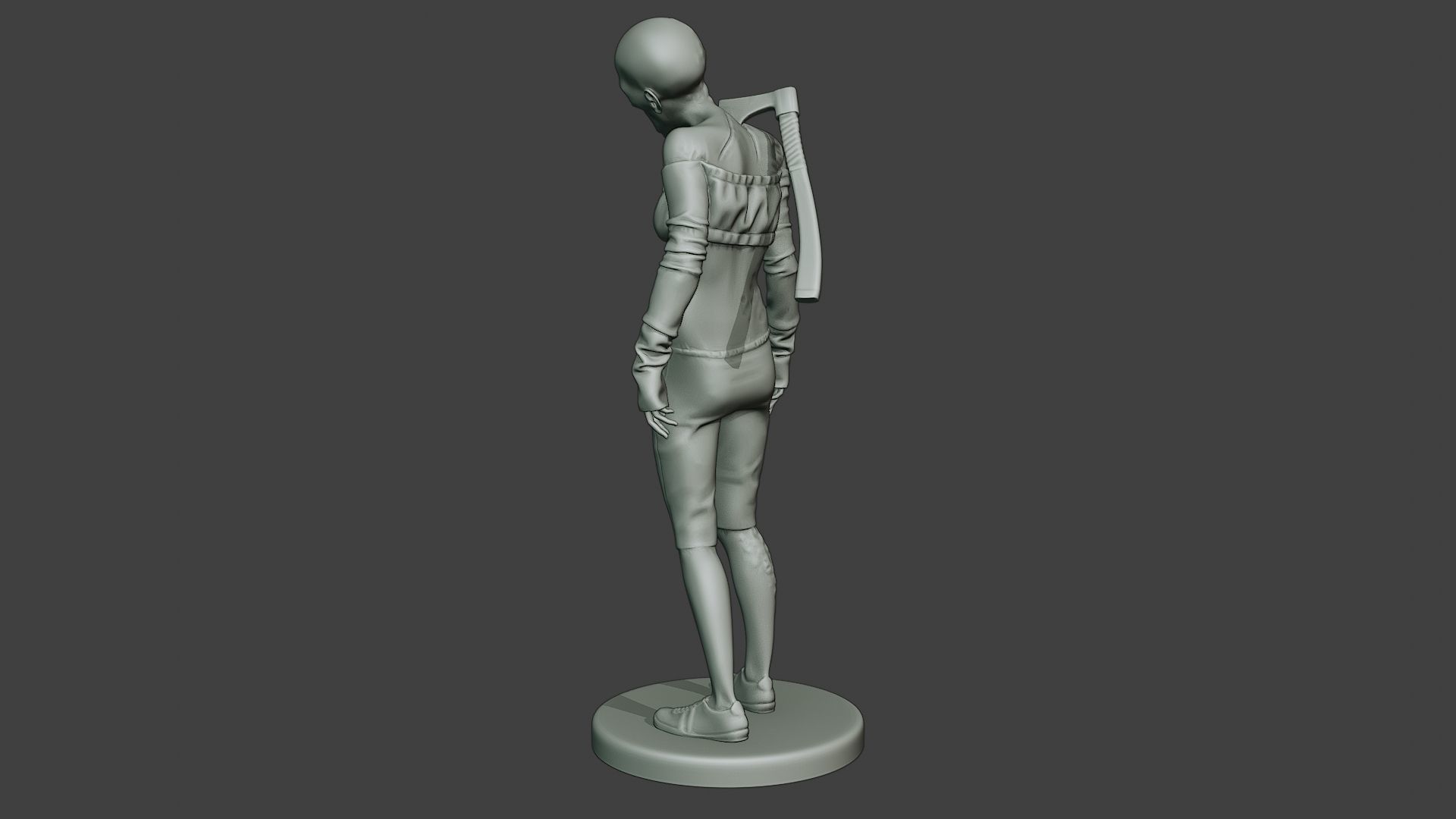 Casual Zombie Female CZ1 0002 3D print model_5