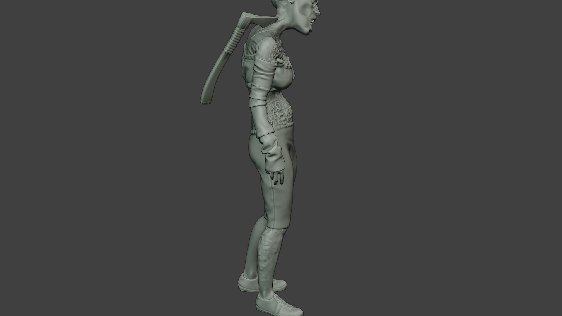 Casual Zombie Female CZ1 0002 3D print model_30