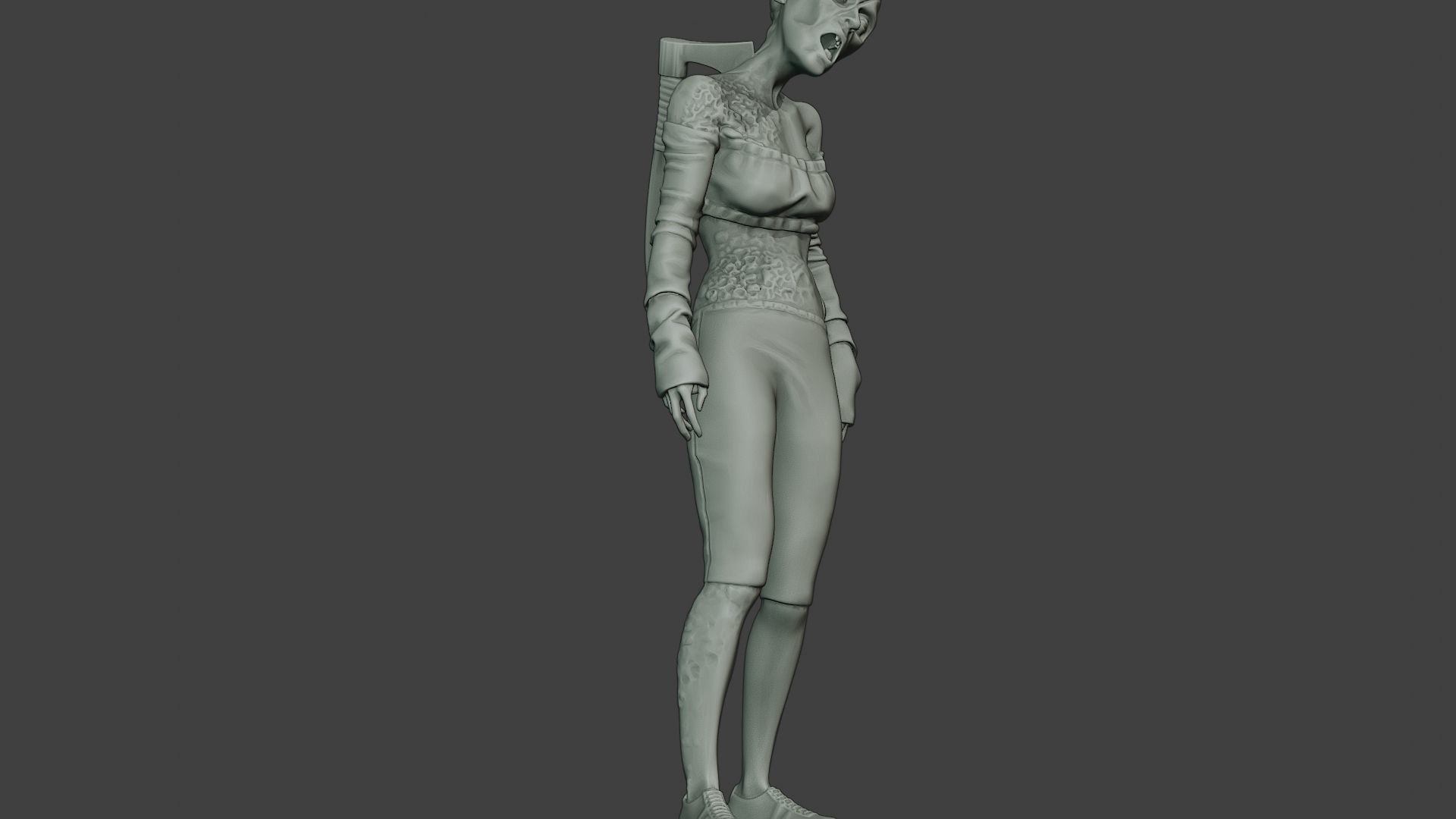 Casual Zombie Female CZ1 0002 3D print model_13