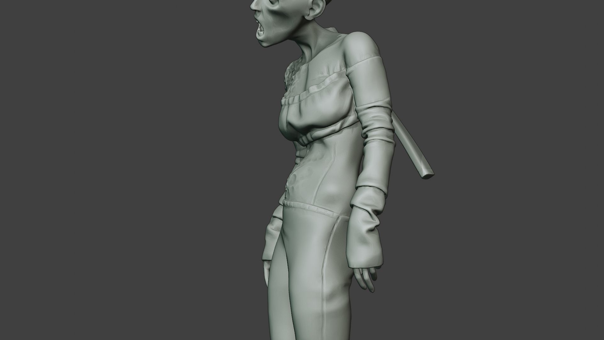 Casual Zombie Female CZ1 0002 3D print model_17
