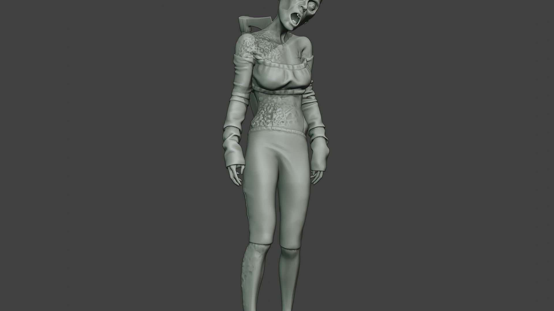 Casual Zombie Female CZ1 0002 3D print model_28