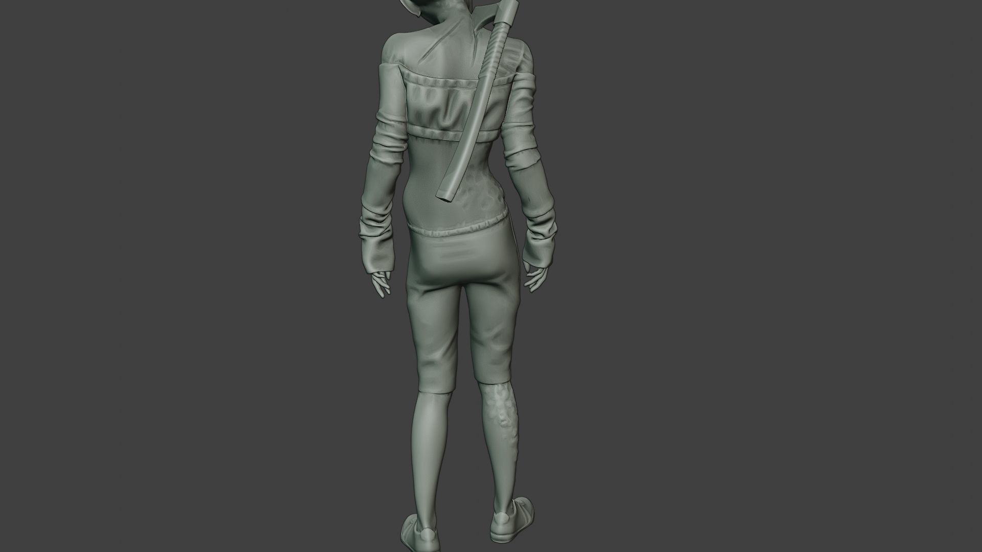 Casual Zombie Female CZ1 0002 3D print model_25