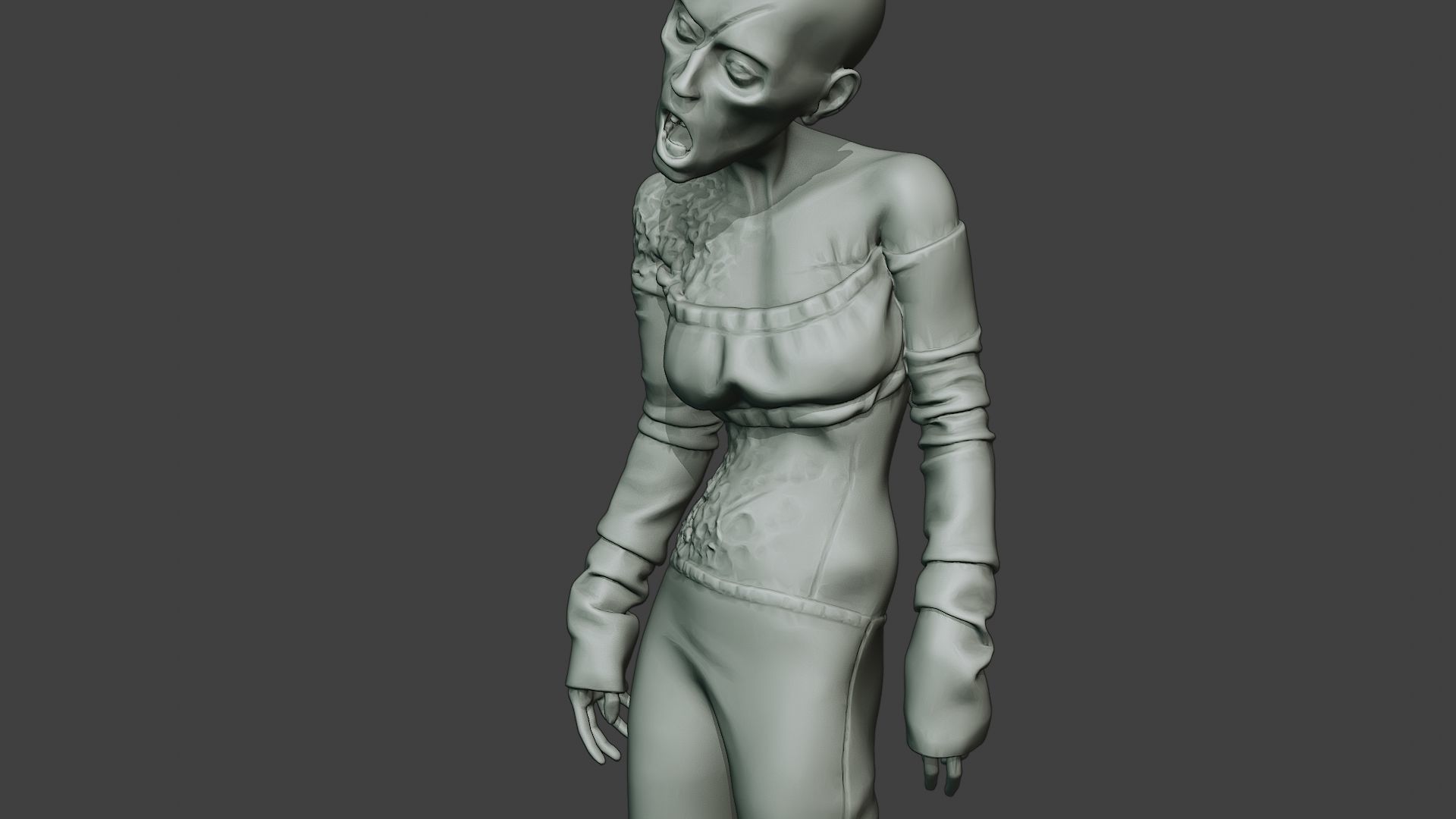 Casual Zombie Female CZ1 0002 3D print model_18