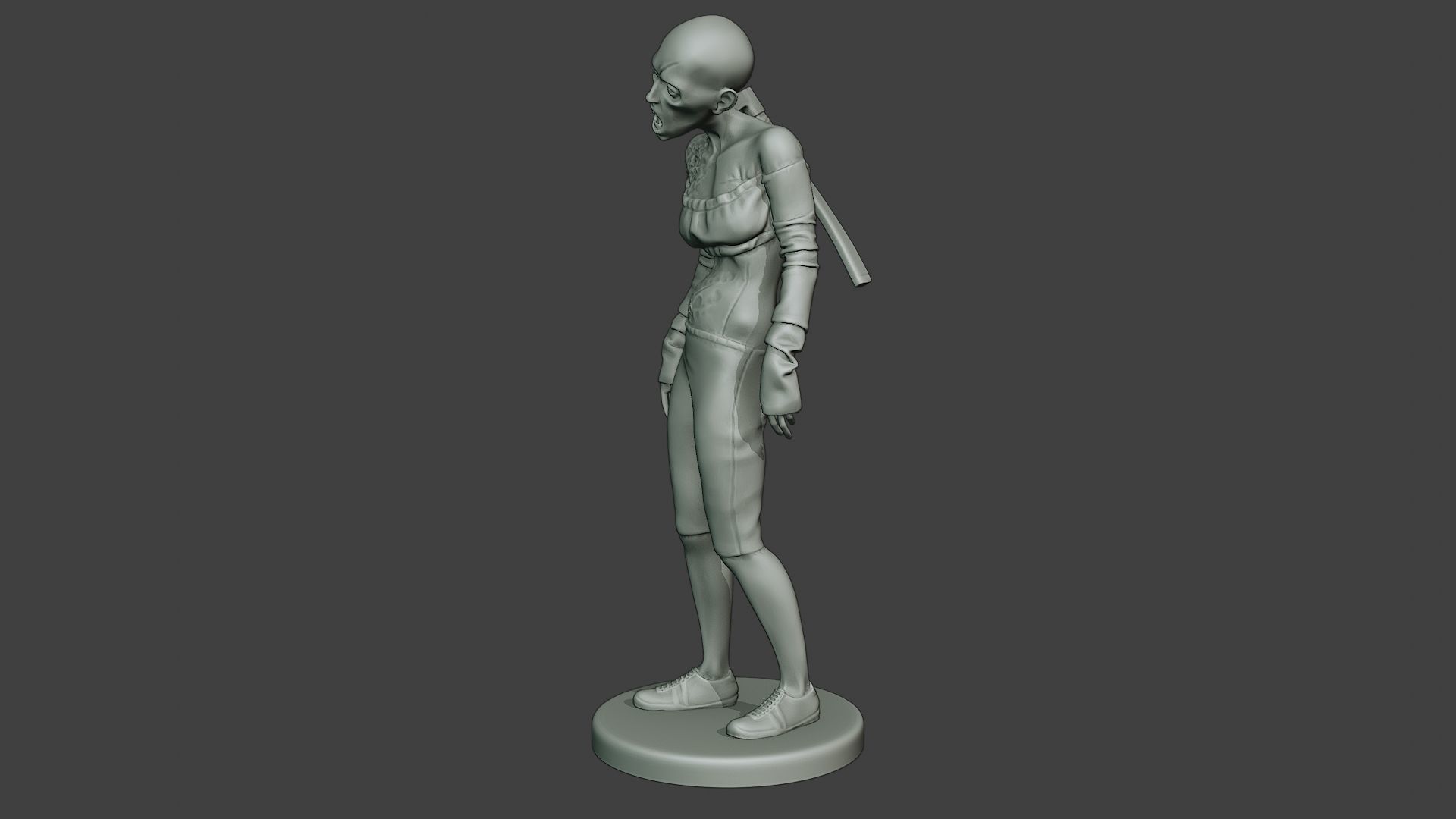 Casual Zombie Female CZ1 0002 3D print model_3