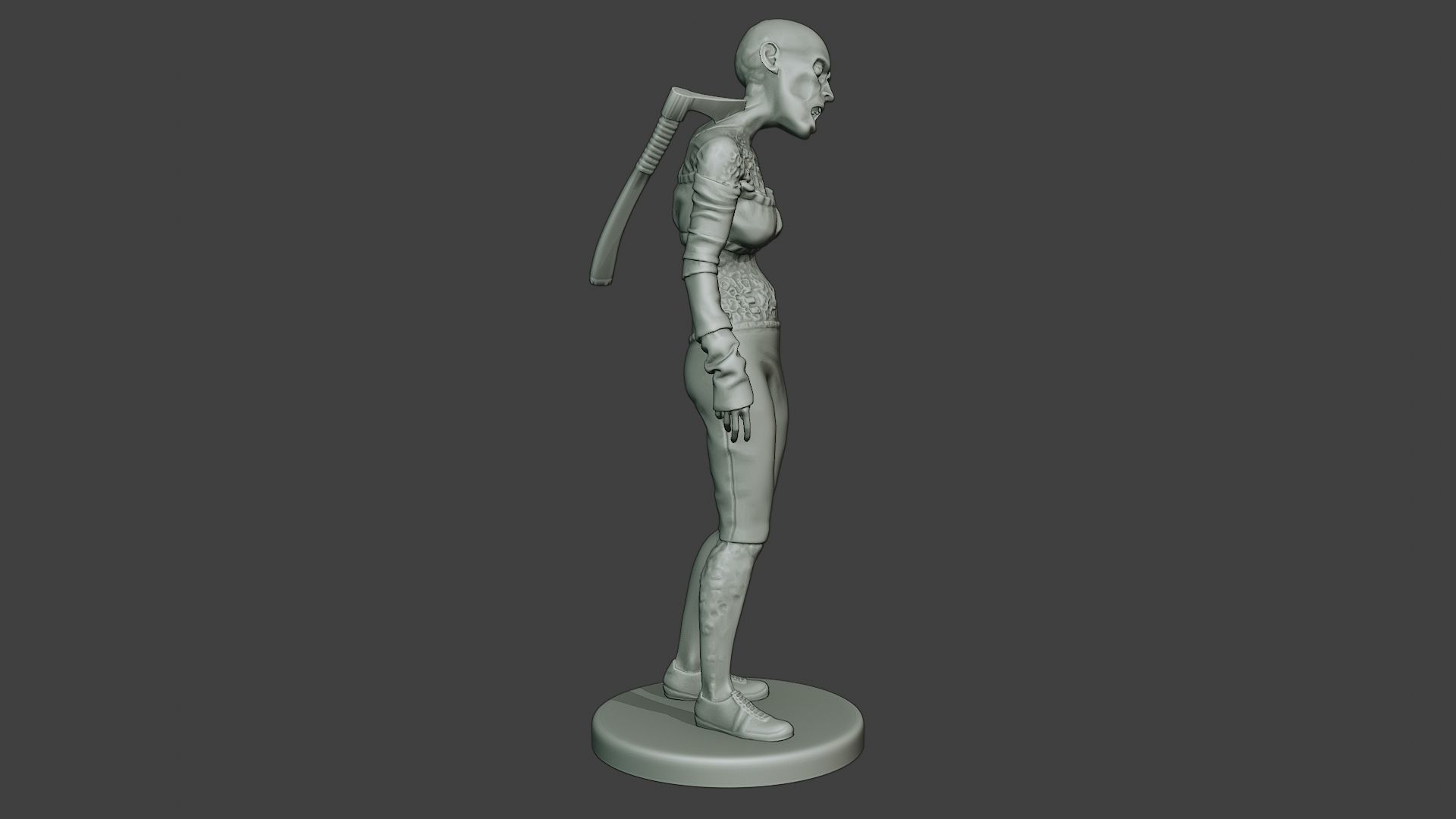 Casual Zombie Female CZ1 0002 3D print model_9