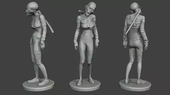 Casual Zombie Female CZ1 0002 3D print model