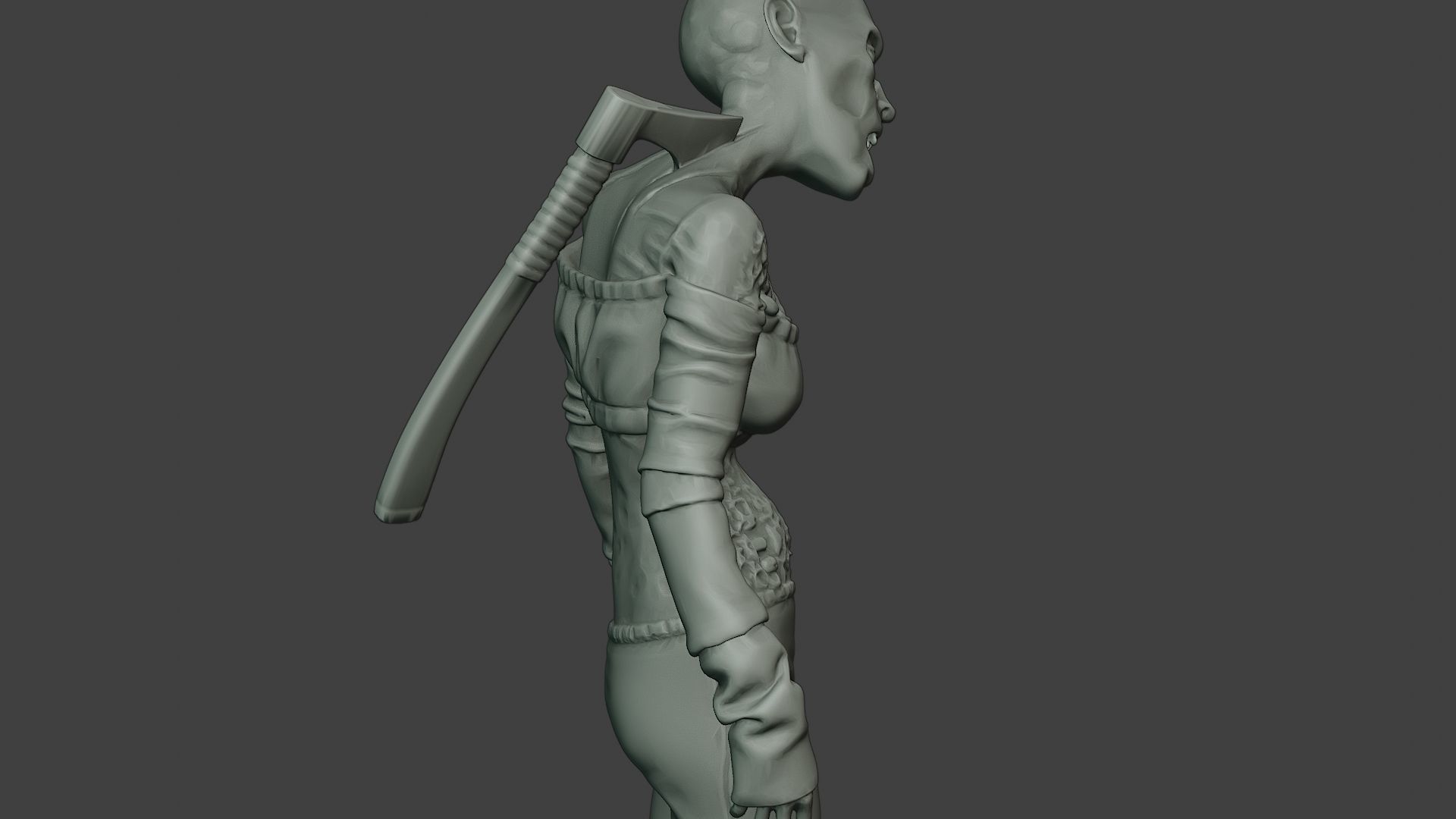 Casual Zombie Female CZ1 0002 3D print model_20
