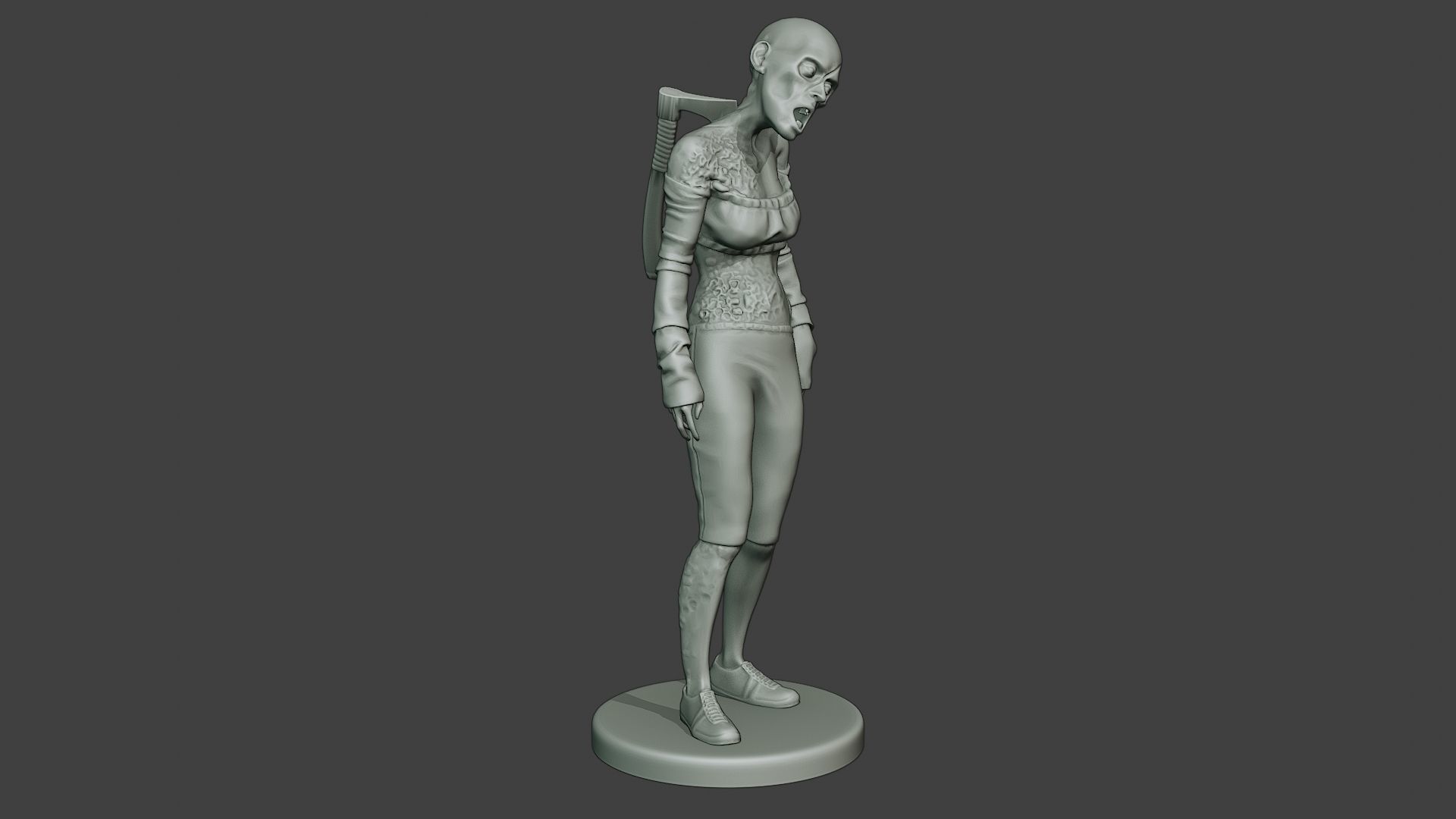 Casual Zombie Female CZ1 0002 3D print model_10
