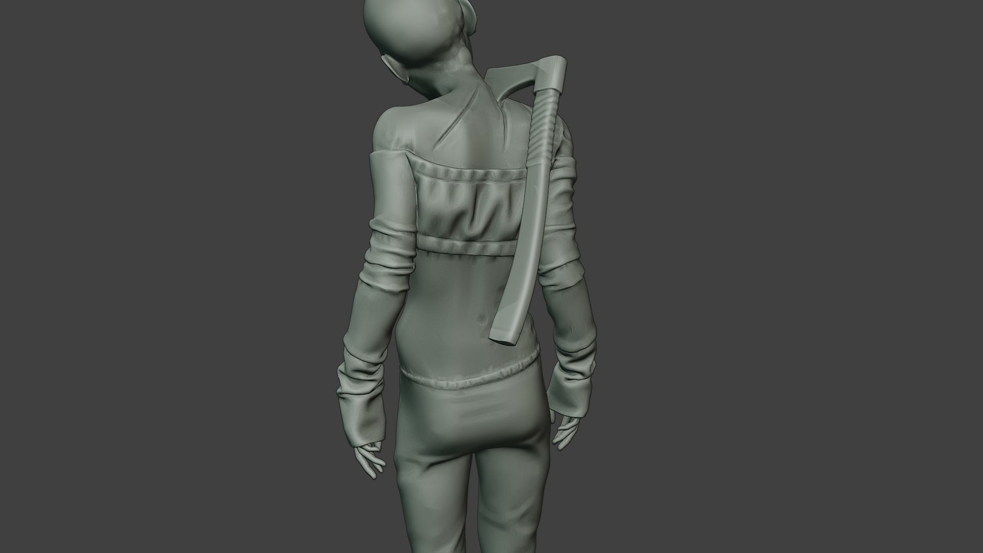 Casual Zombie Female CZ1 0002 3D print model_21
