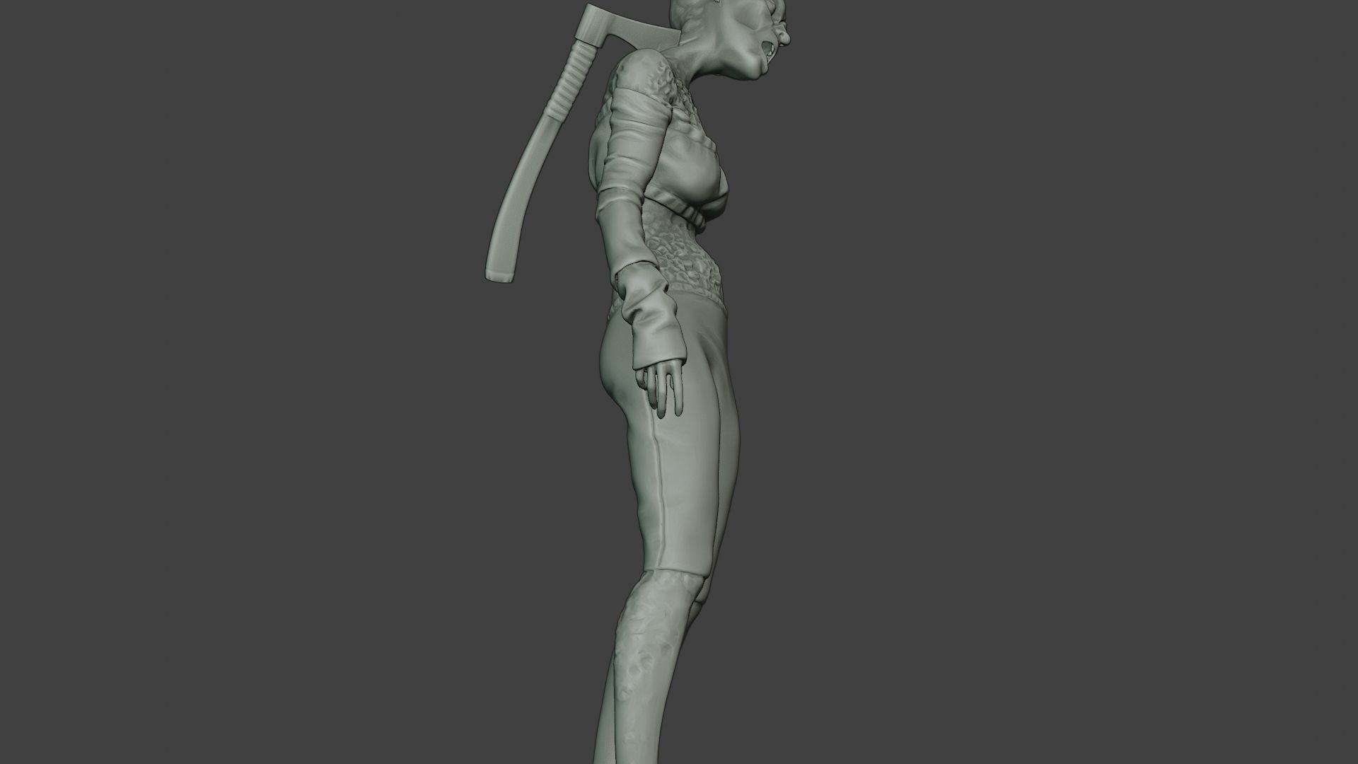Casual Zombie Female CZ1 0002 3D print model_29