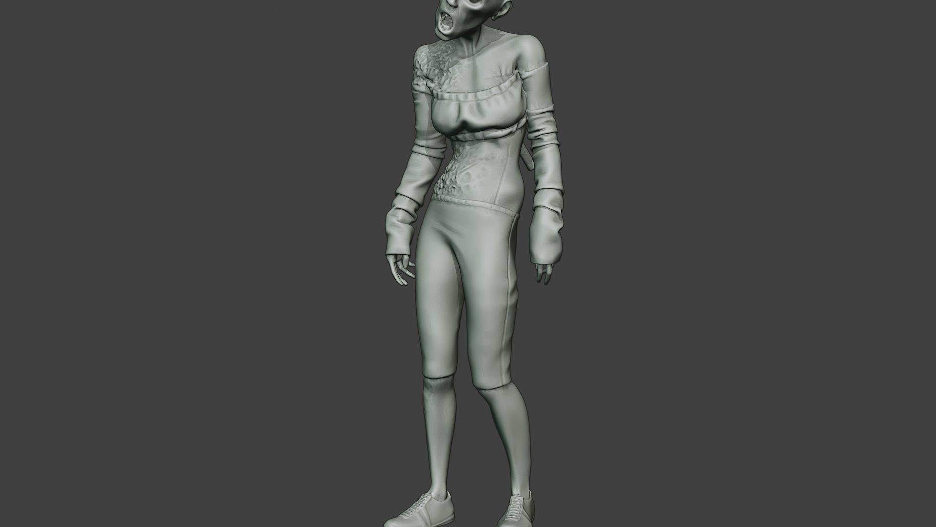 Casual Zombie Female CZ1 0002 3D print model_27