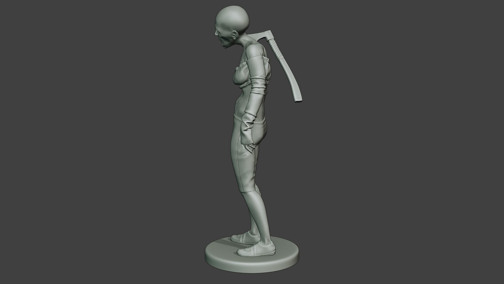 Casual Zombie Female CZ1 0002 3D print model_4