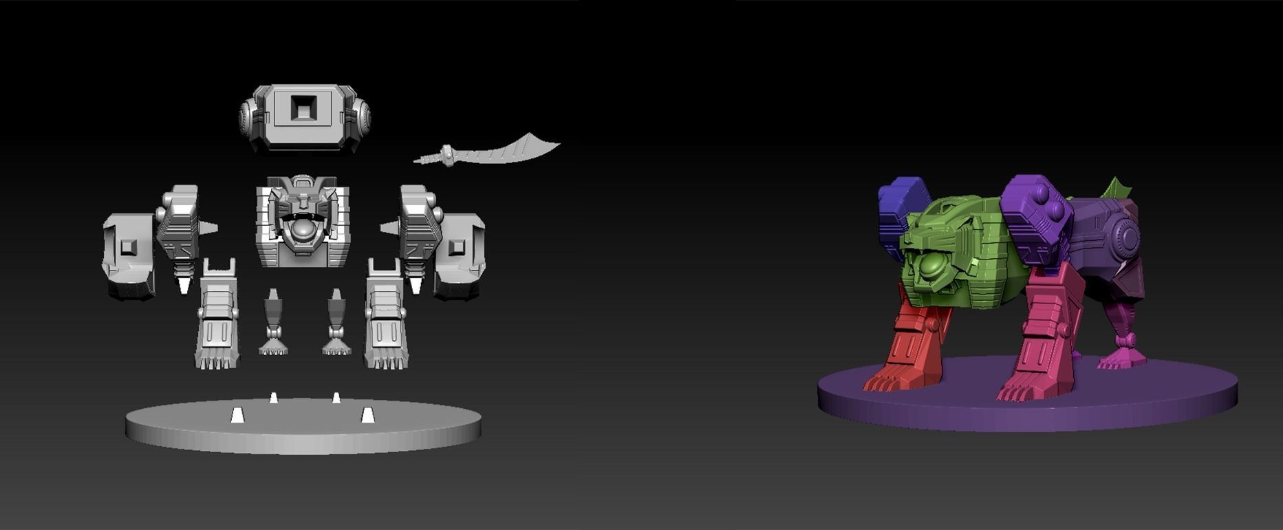 MMPR Tigerzord 3D print model_5