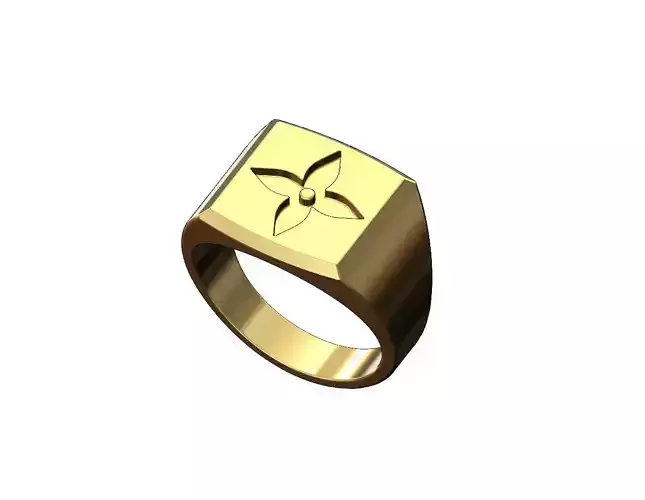 LV star engraving rectangular signet US sizes 5to11